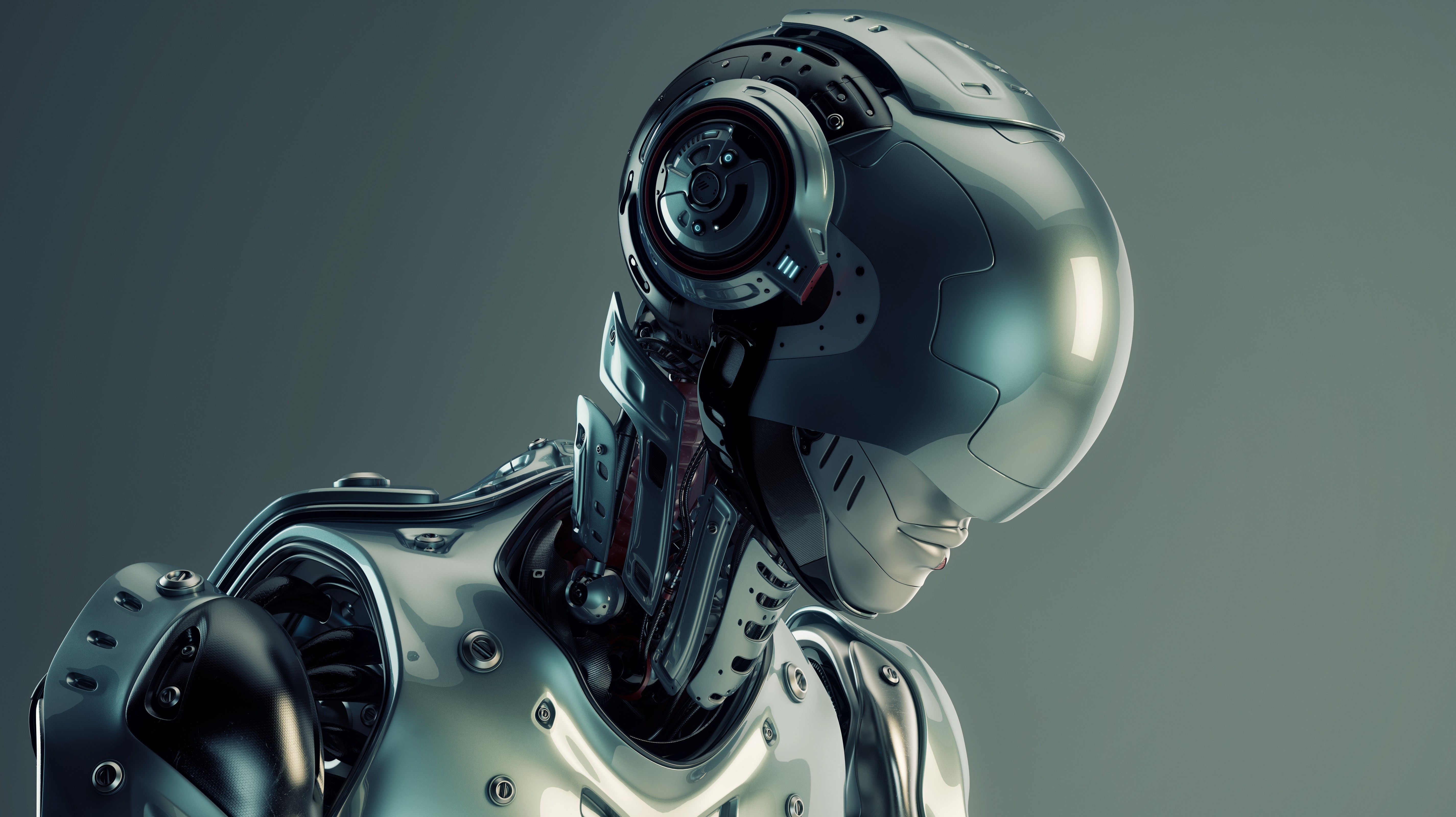 General 5700x3200 artwork cyborg futuristic women machine science fiction digital art CGI simple background