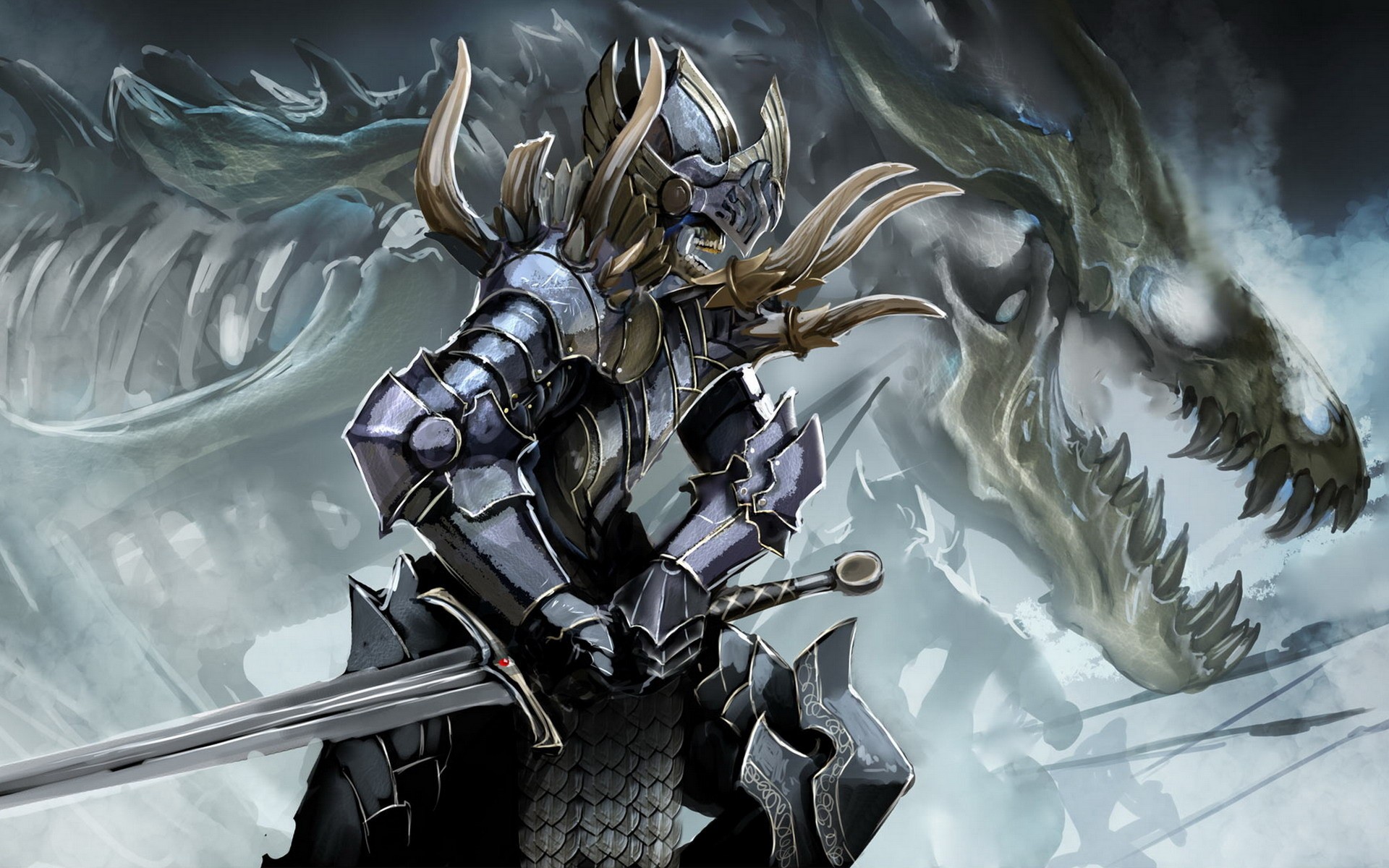 General 1920x1200 fantasy art sword artwork undead armor fantasy armor weapon skeleton digital art