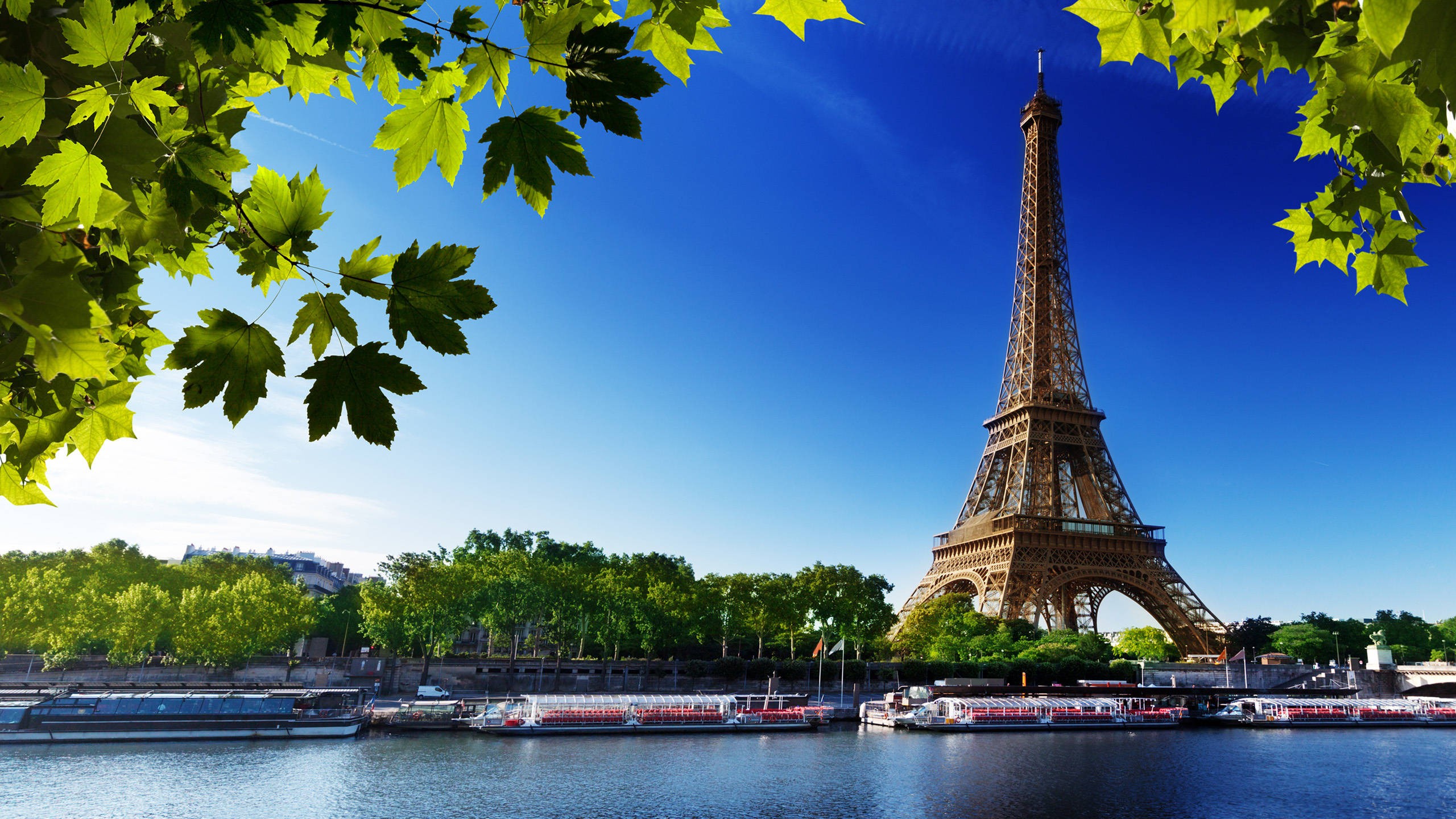 General 2560x1440 Eiffel Tower Paris France river landmark Europe