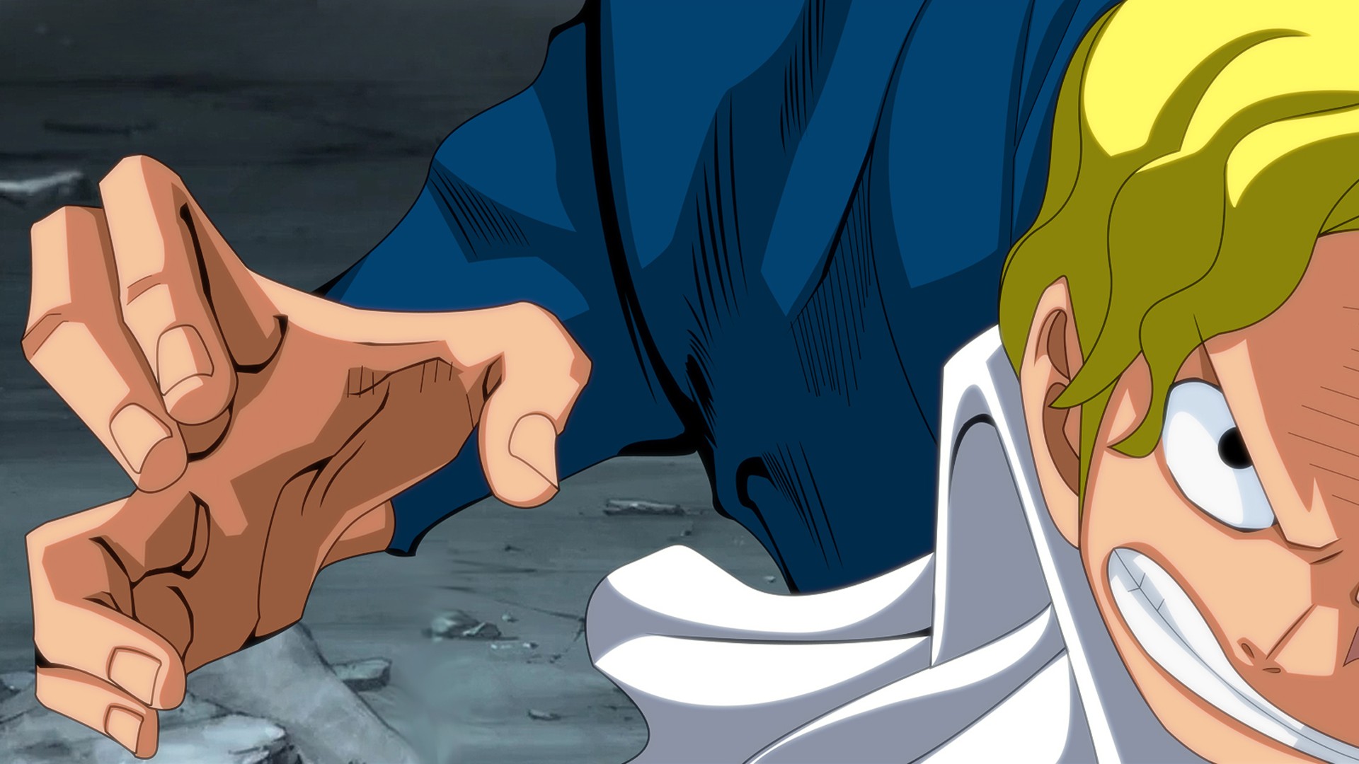 Anime 1920x1080 Sabo  One Piece anime anime boys closeup face angry hands blonde