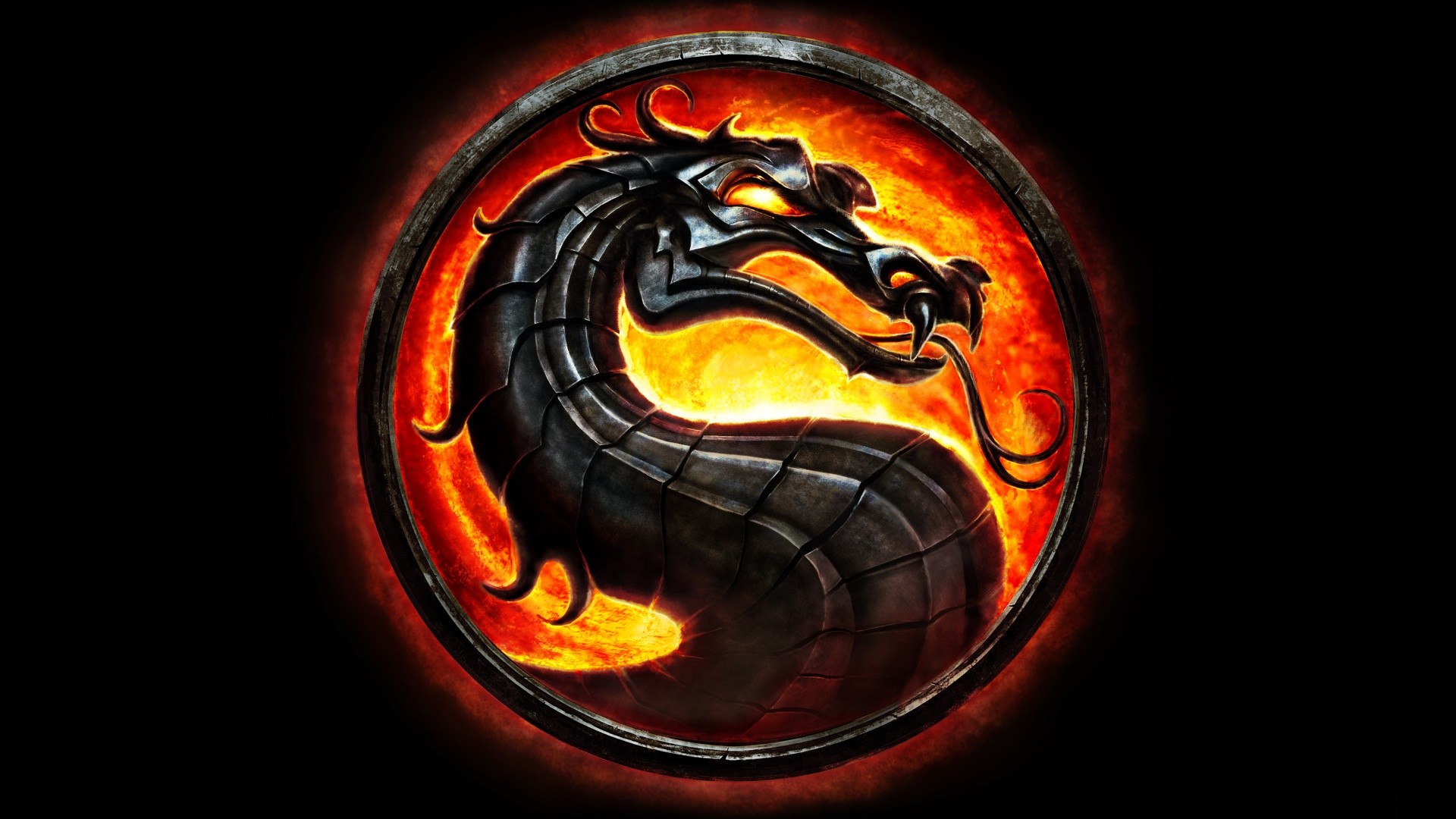 General 1920x1080 video games Mortal Kombat video game art logo simple background black background