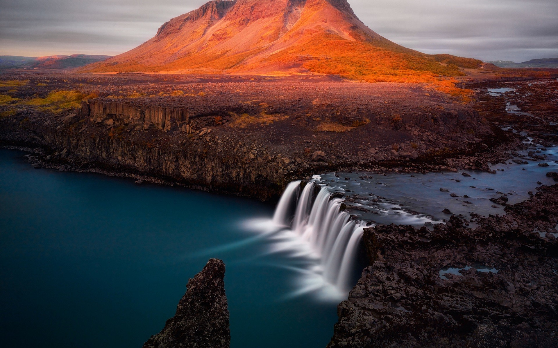 General 1920x1200 nature landscape river waterfall mountains water long exposure Iceland