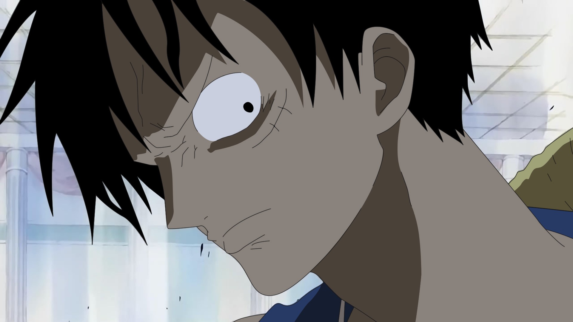 Anime 1920x1080 One Piece anime Monkey D. Luffy face anime boys black hair closeup