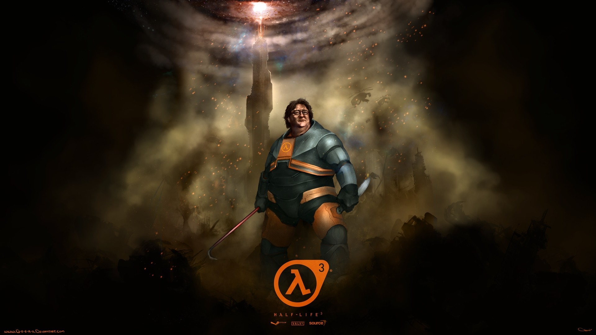 General 1920x1080 Half-Life 3 fan art artwork Gabe Newell crowbar video games Valve Corporation