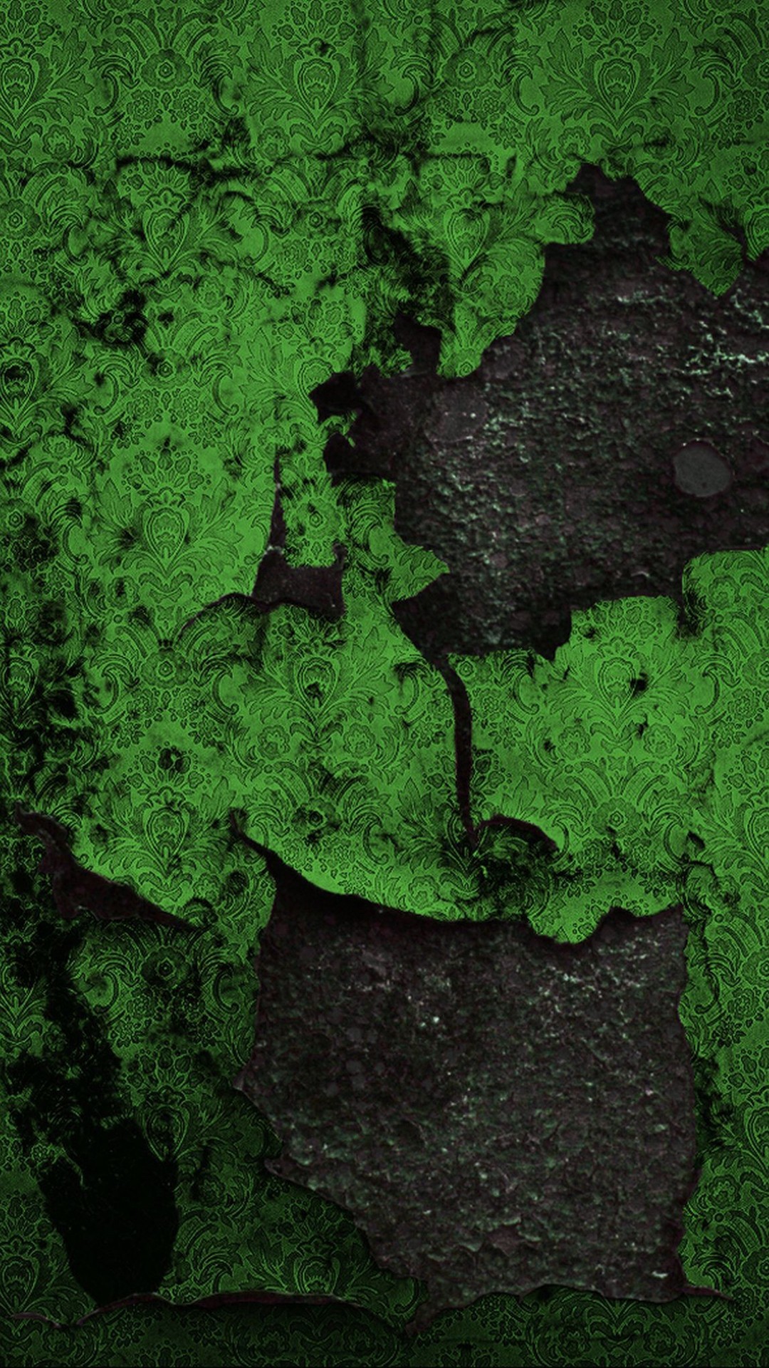General 1080x1920 green texture pattern digital art artwork cracked