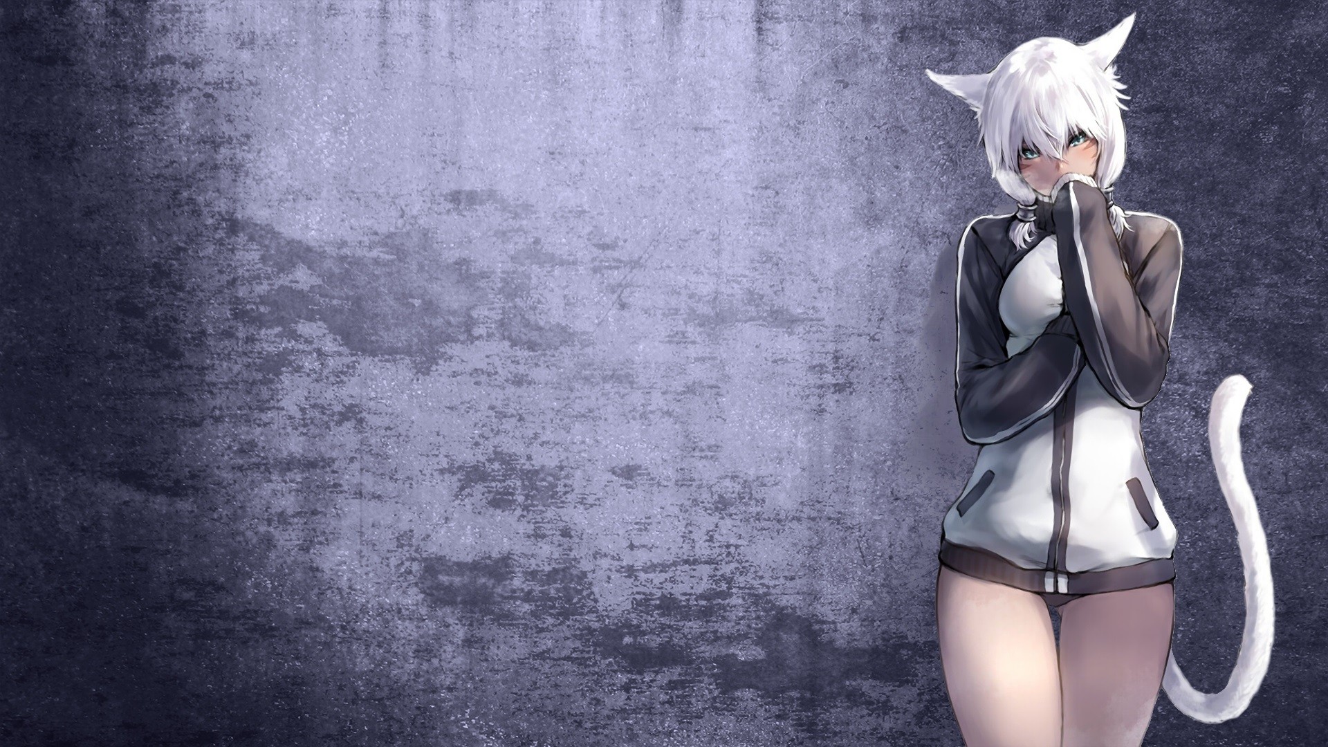 Anime 1920x1080 Y'shtola Final Fantasy XIV: A Realm Reborn Final Fantasy animal ears tail Miqo'te video games video game girls thighs white hair looking at viewer anime girls anime