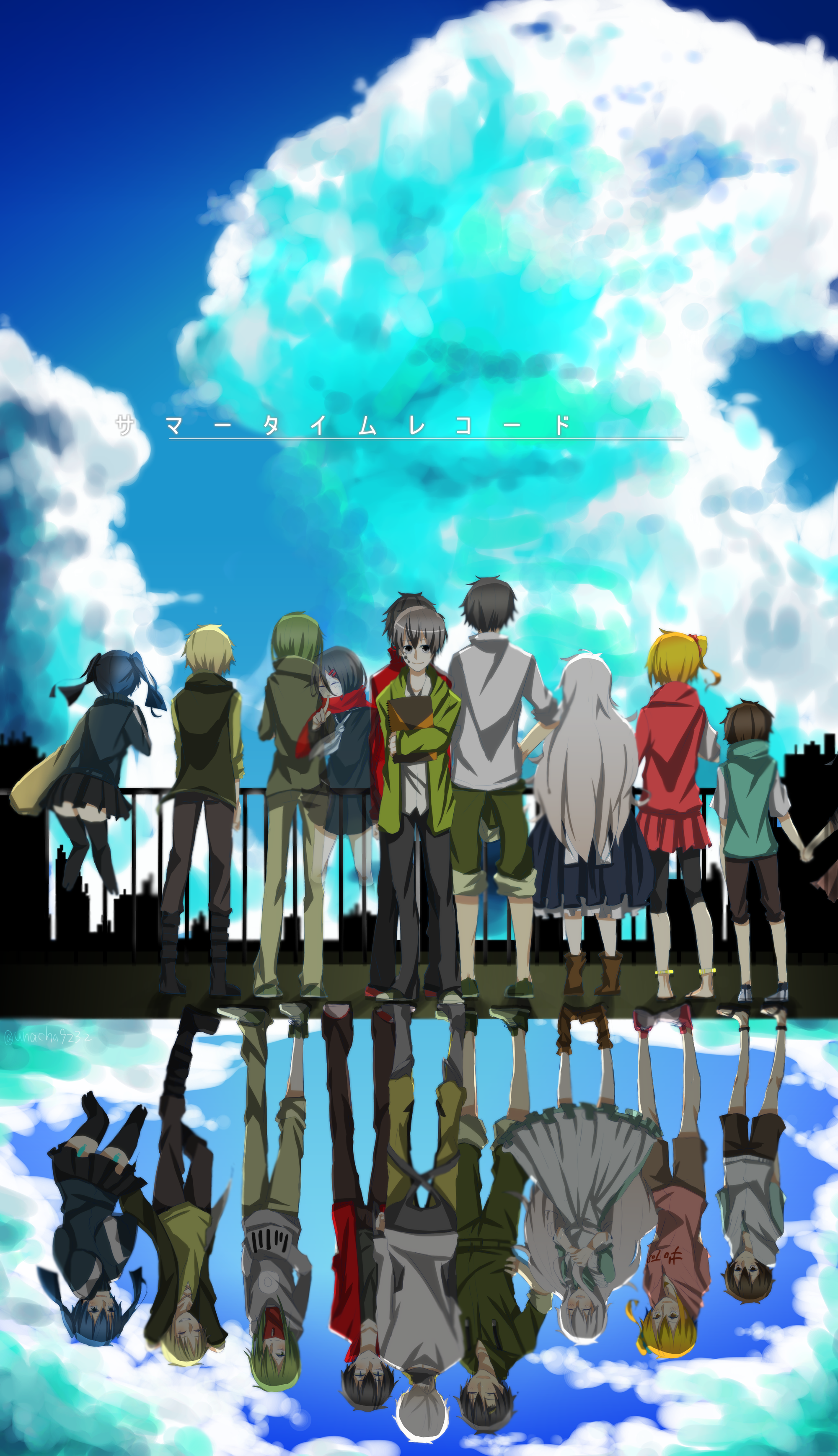 Anime 2000x3474 Kagerou Project anime sky reflection anime girls anime boys