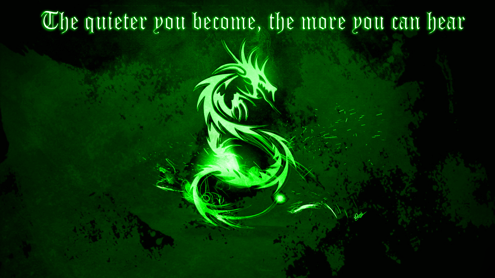General 1920x1080 dragon quote typography Kali Linux NetHunter hacking green background