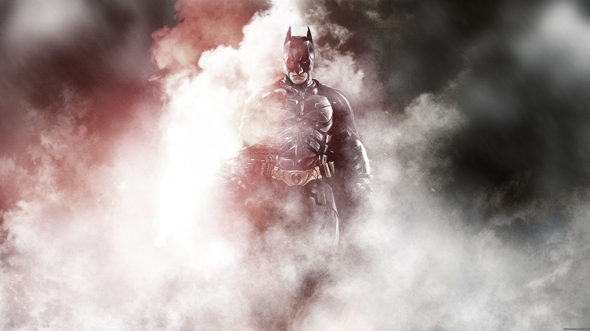 General 1920x1080 Batman smoke artwork armor frontal view superhero DC Comics