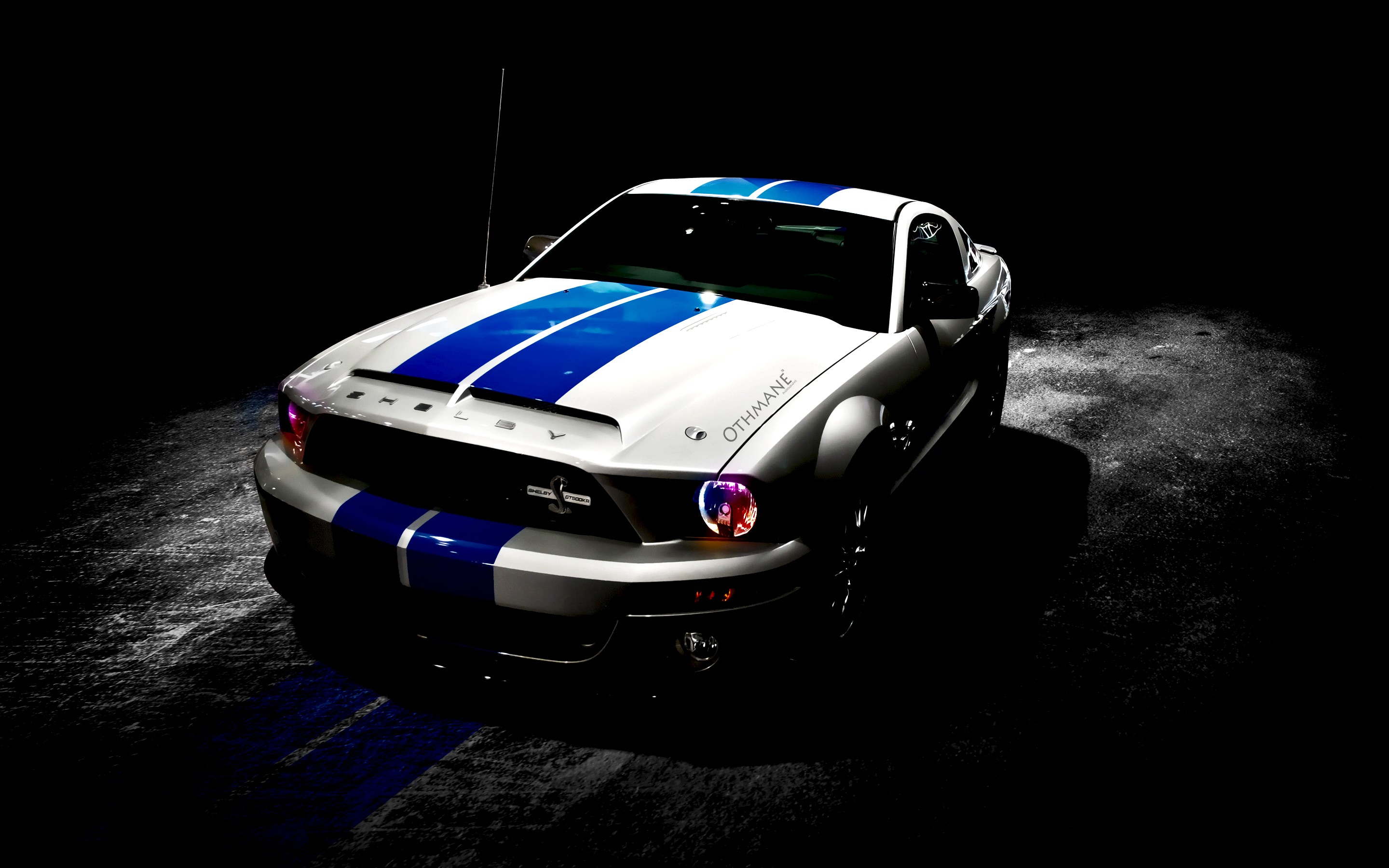 General 2880x1800 car white cars vehicle Shelby dark racing stripes Ford Ford Mustang muscle cars American cars
