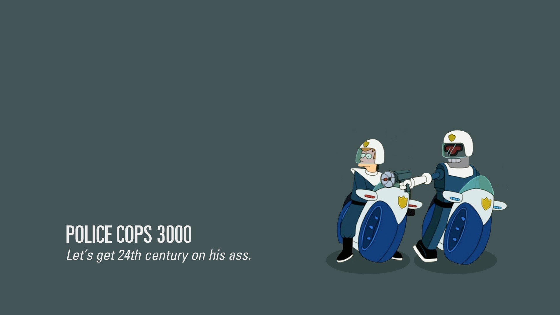 General 1920x1080 Futurama animated series simple background numbers cartoon TV series vehicle humor police science fiction