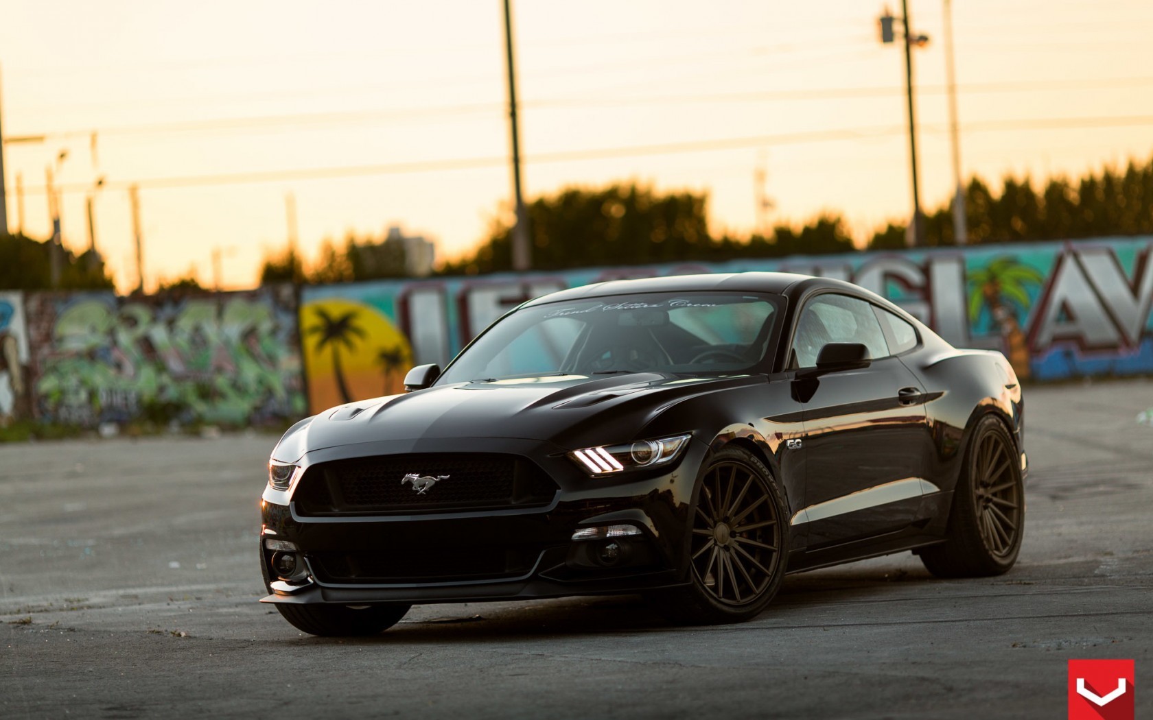 General 1680x1050 Ford Mustang Ford graffiti black cars vehicle car Ford Mustang S550 muscle cars American cars