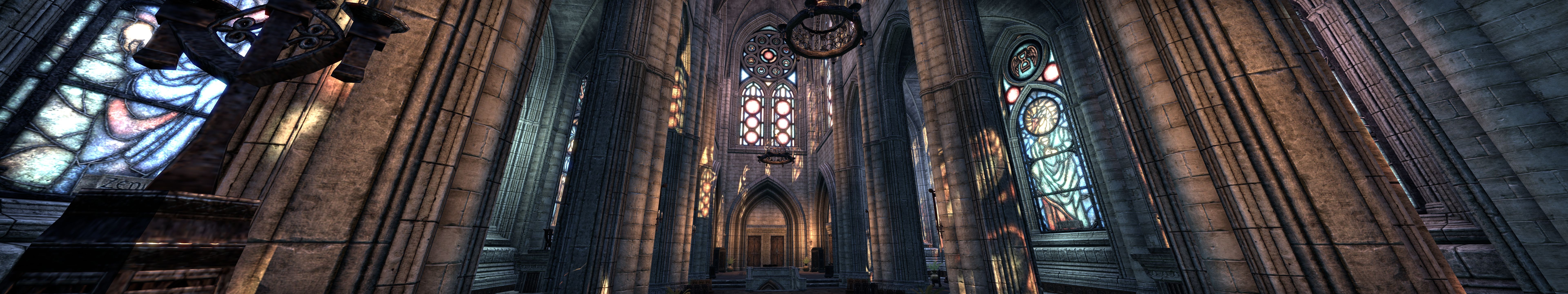 General 7680x1440 The Elder Scrolls Online quadruple monitors church cathedral RPG PC gaming video games