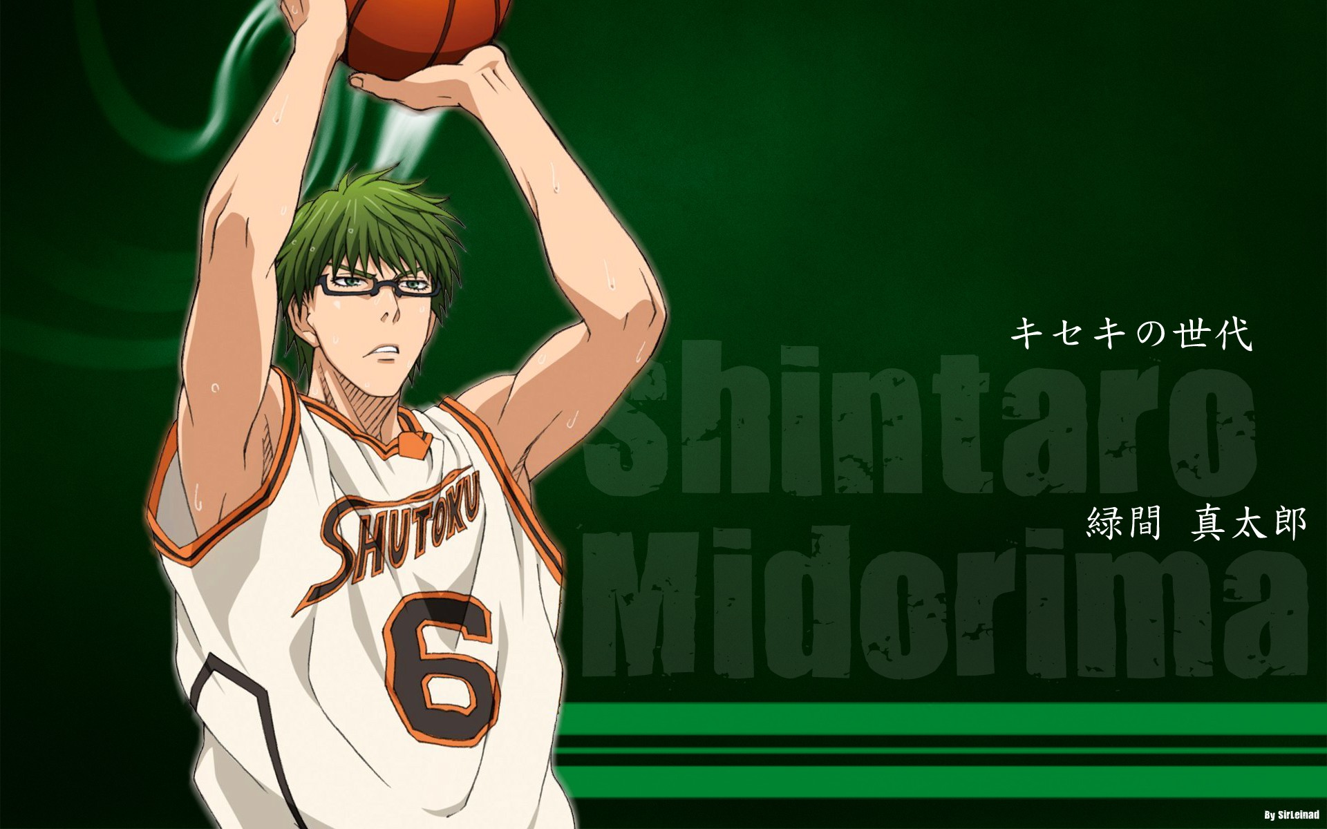 Anime 1920x1200 Midorima Shintaro  Kuroko no Basket basketball anime boys anime sport green hair green background