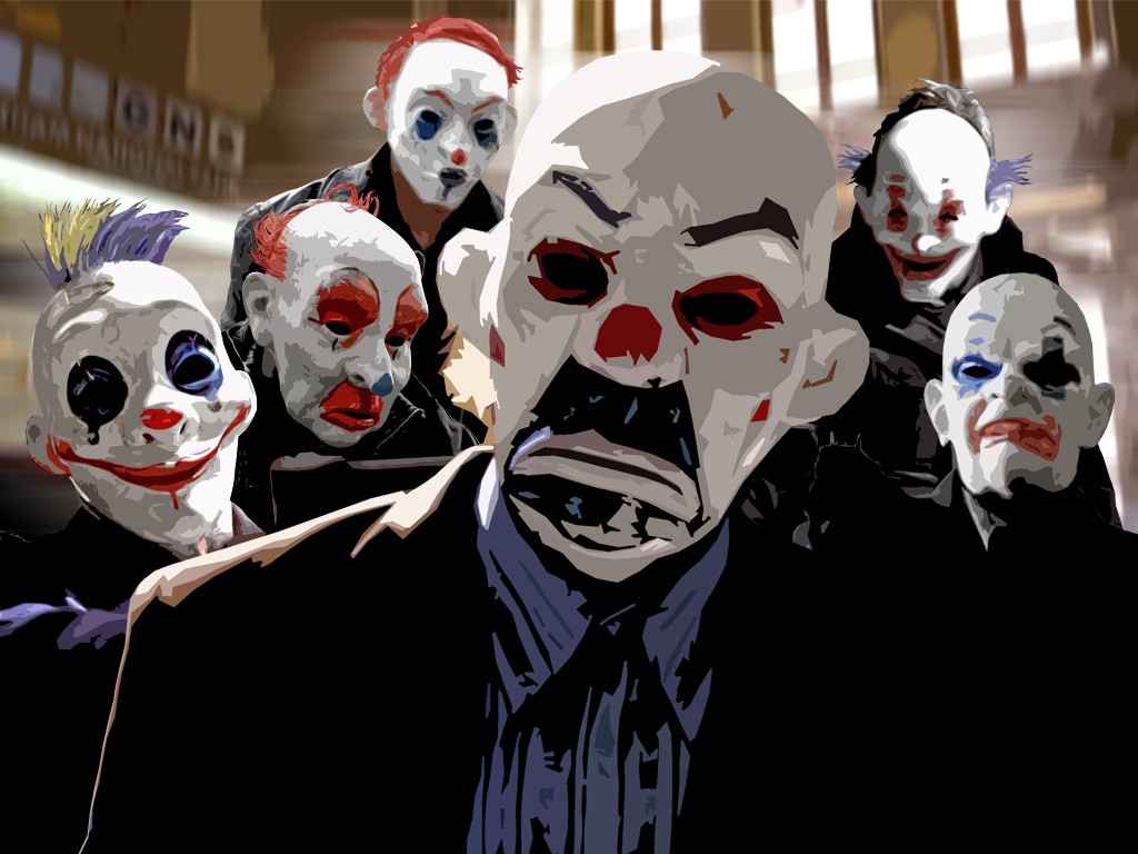 General 1024x768 clown The Dark Knight Batman MessenjahMatt Joker mask artwork movies Christopher Nolan DC Comics