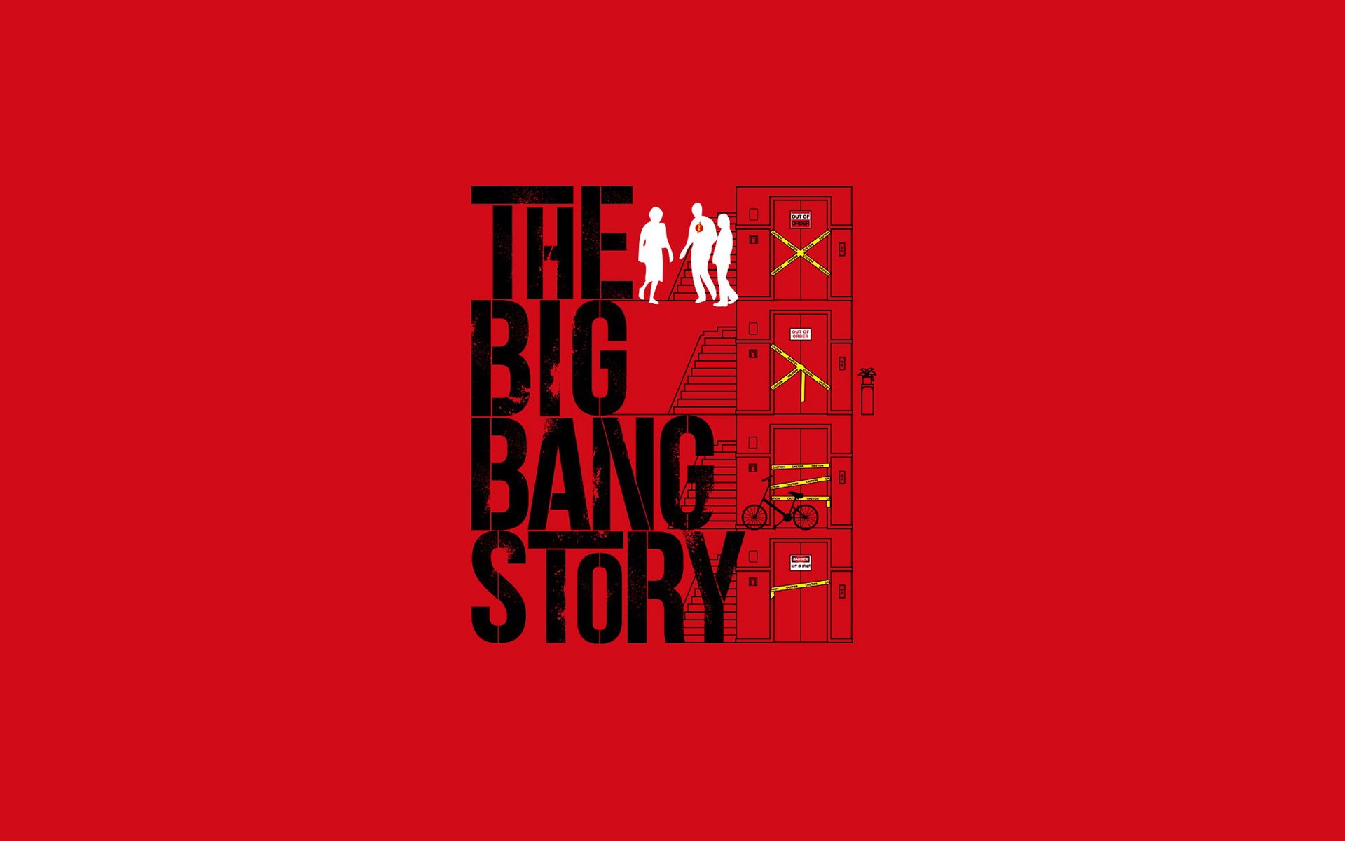 General 1920x1200 fan art The Big Bang Theory TV series red background digital art simple background
