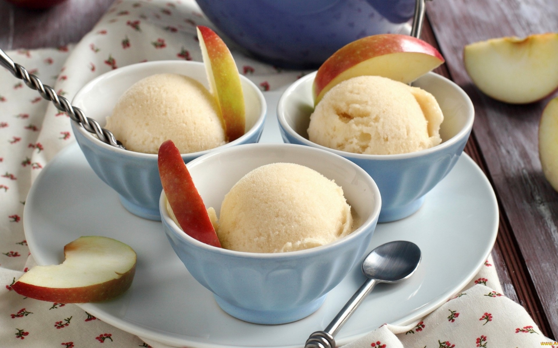 General 1920x1200 ice cream apples dessert sweets spoon food fruit
