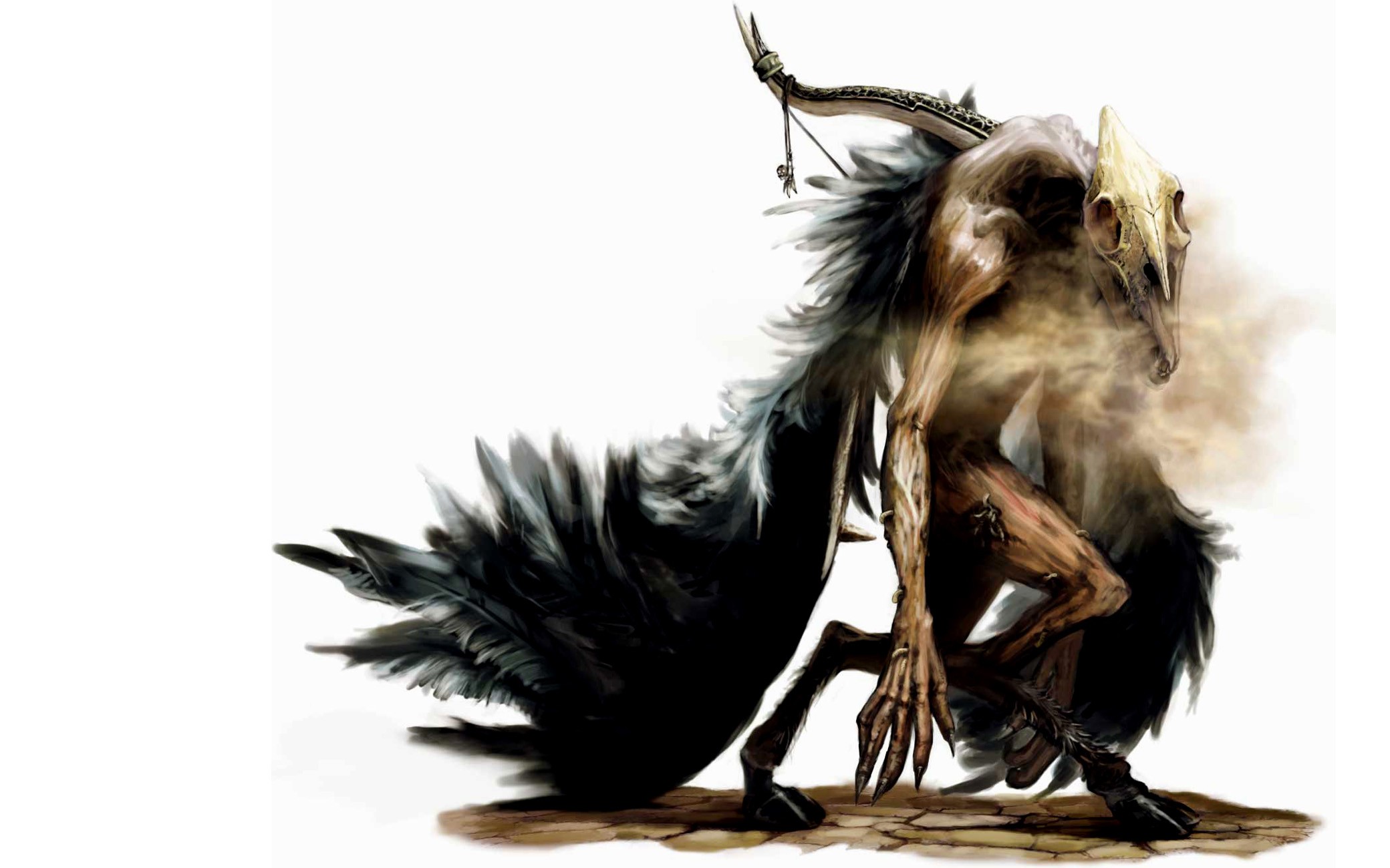 General 2080x1300 death demon fantasy art creature white background simple background skull dark fantasy
