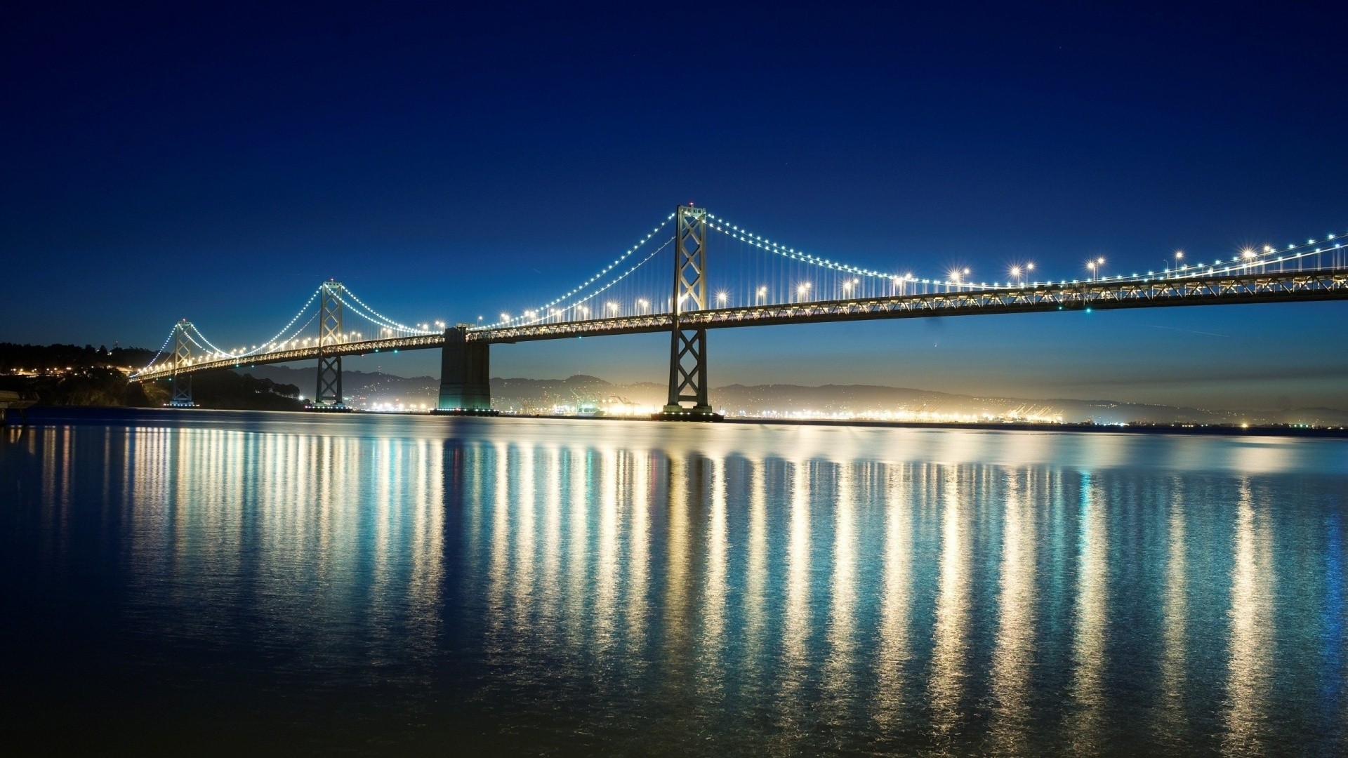 General 1920x1080 bridge Oakland Bay Bridge city lights night landscape USA San Francisco California