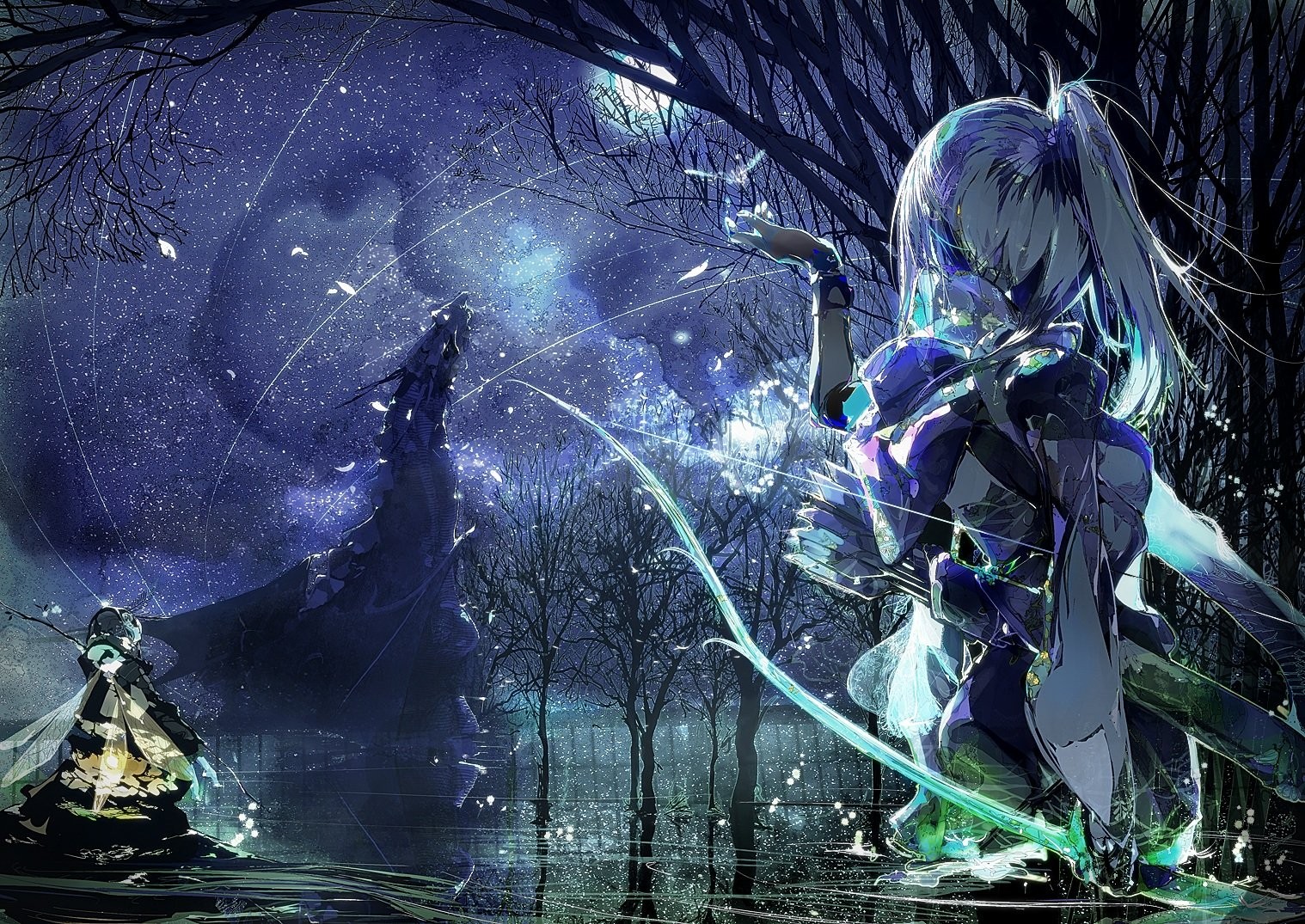 Anime 1518x1075 anime anime girls original characters ponytail quiver bow and arrow fantasy art fantasy girl