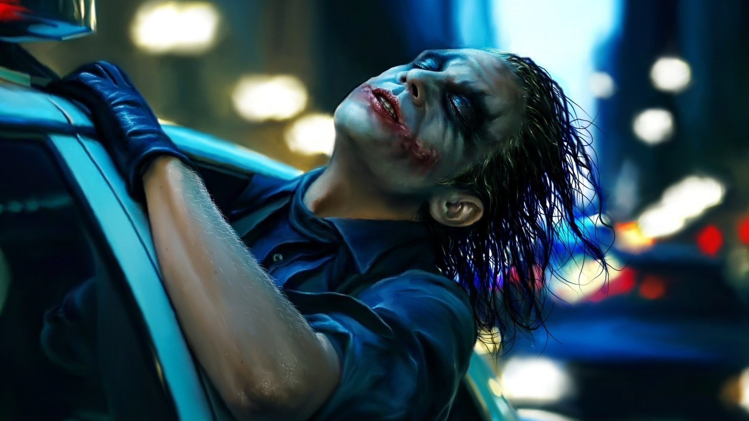 General 2560x1440 Joker The Dark Knight Batman Heath Ledger movies artwork actor deceased DC Comics Christopher Nolan Warner Brothers