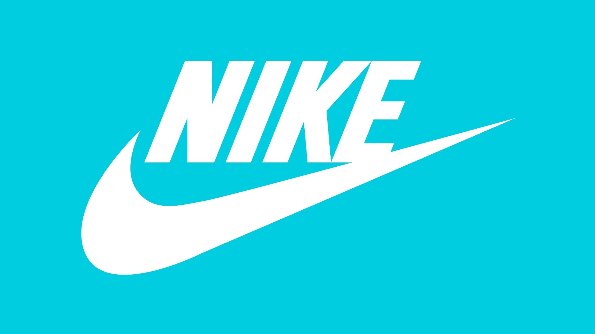 General 1920x1080 Nike sport logo cyan background cyan brand simple background