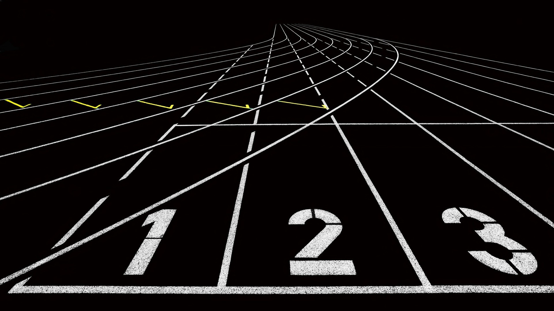 General 1920x1080 race tracks running minimalism black lines black background numbers