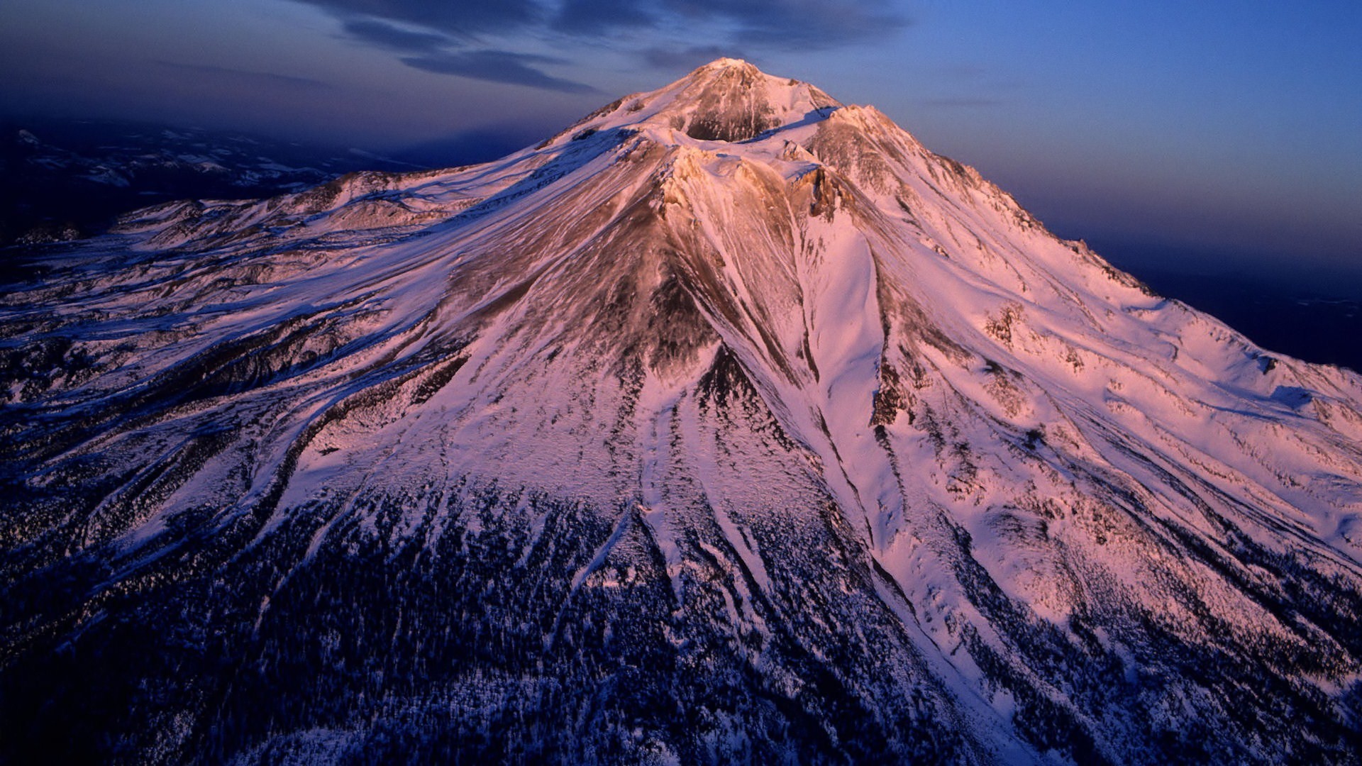 General 1920x1080 volcano mountains nature snow landscape Mount Shasta USA California snowy peak