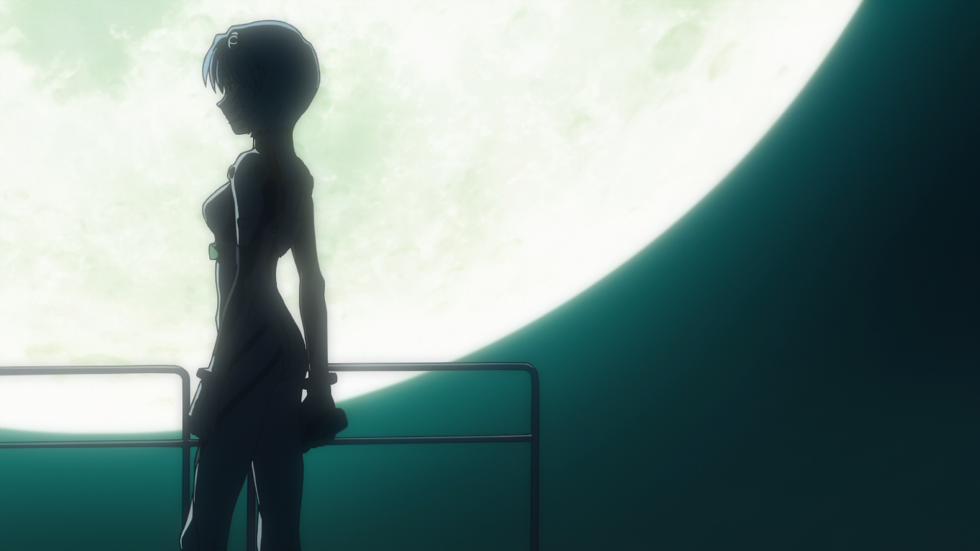 Anime 1920x1080 Ayanami Rei Neon Genesis Evangelion silhouette anime anime girls standing