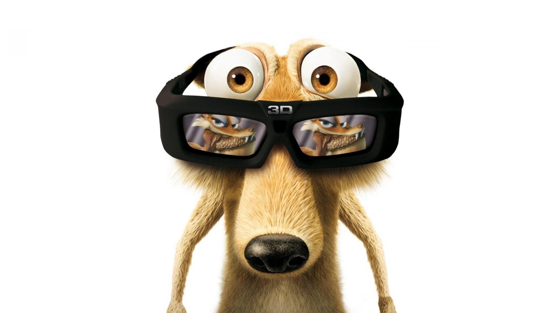 General 1920x1080 Scrat Ice Age CGI movies animated movies simple background white background frontal view