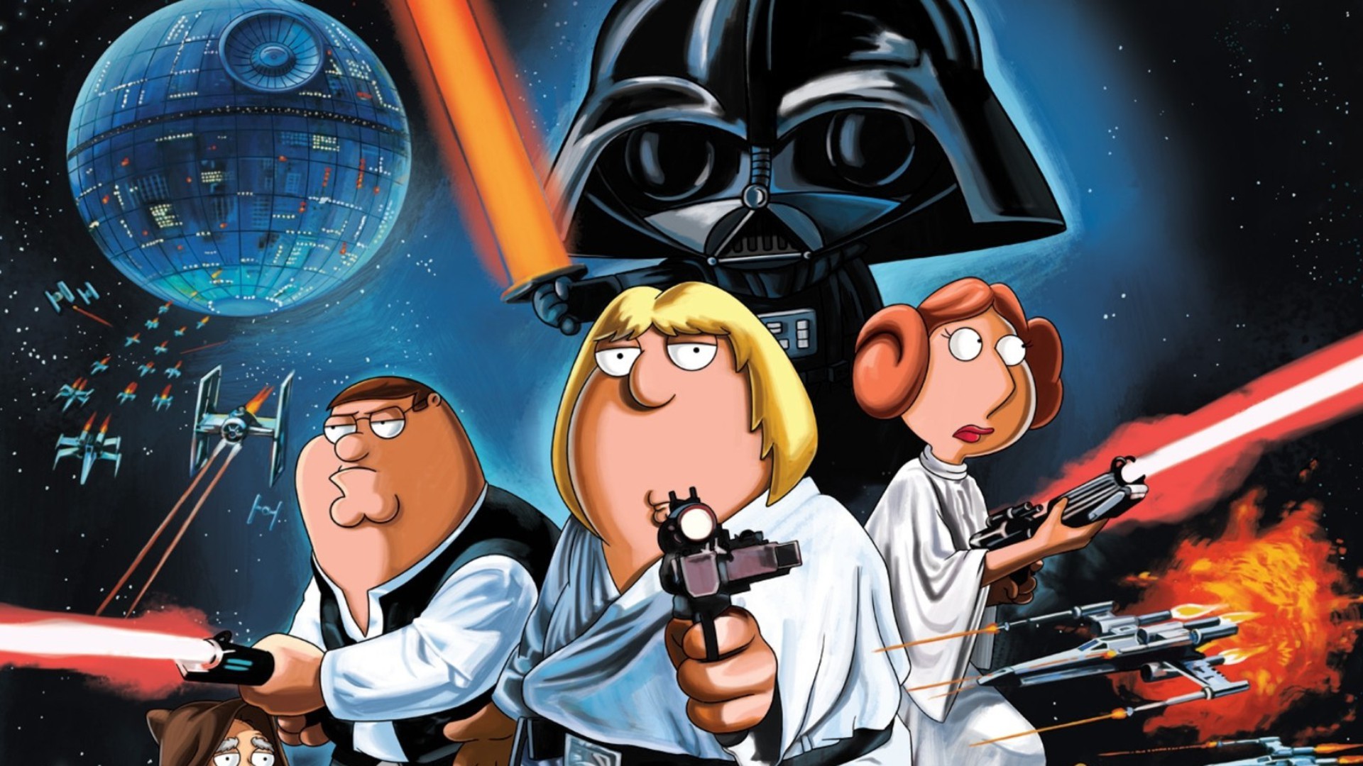 General 1920x1080 humor Star Wars Family Guy Death Star Darth Vader cartoon TV series science fiction