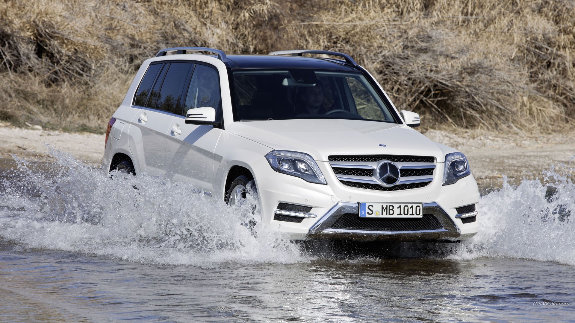 General 1920x1080 Mercedes GLK car white cars vehicle Mercedes-Benz water outdoors German cars SUV