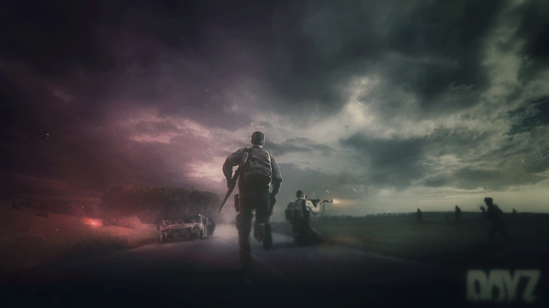 General 1920x1080 video games PC gaming apocalyptic DayZ video game art digital art sky road dust