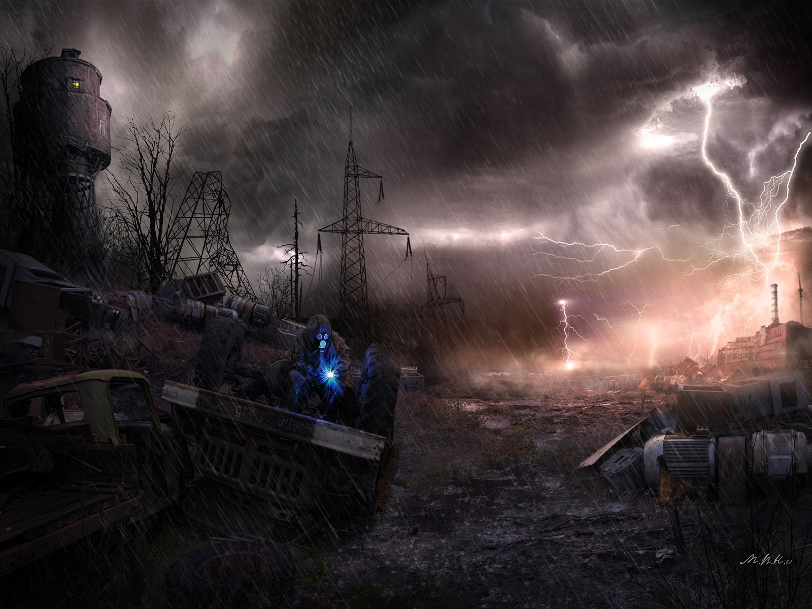 General 1600x1200 apocalyptic S.T.A.L.K.E.R. video games PC gaming lightning video game art