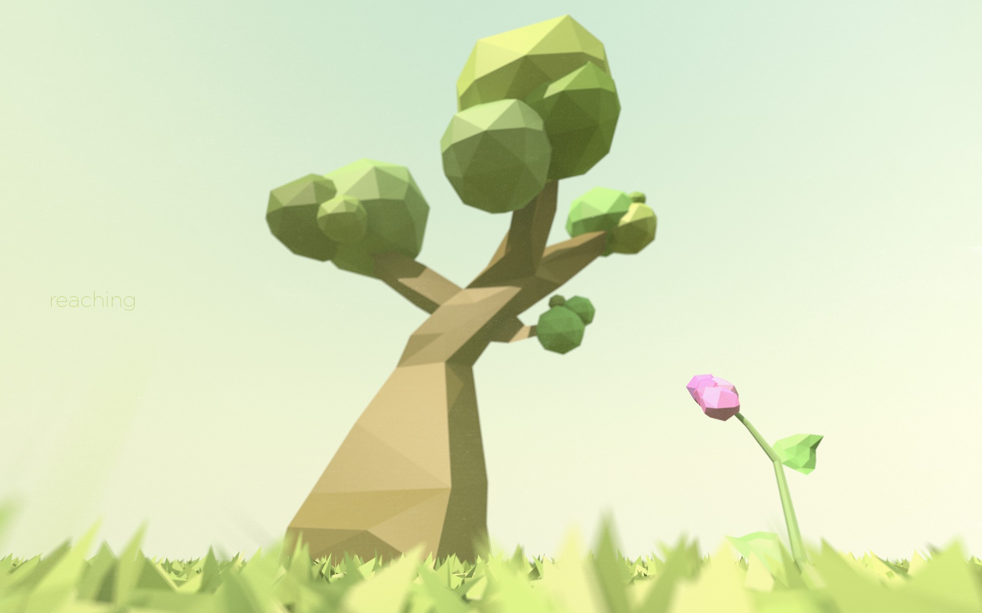 General 1920x1200 low poly trees digital art nature flowers plants