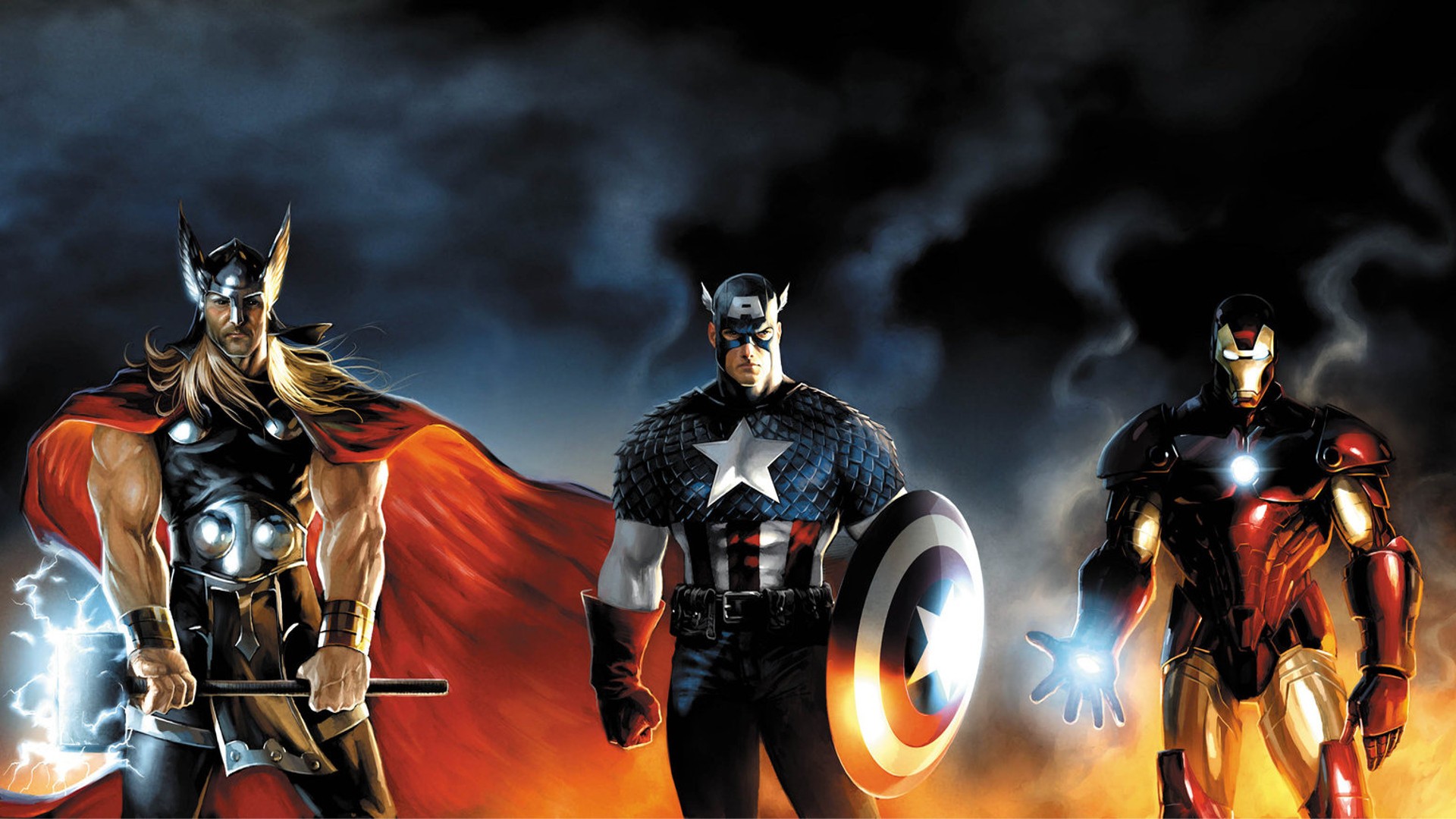General 1920x1080 comics Thor Captain America Iron Man