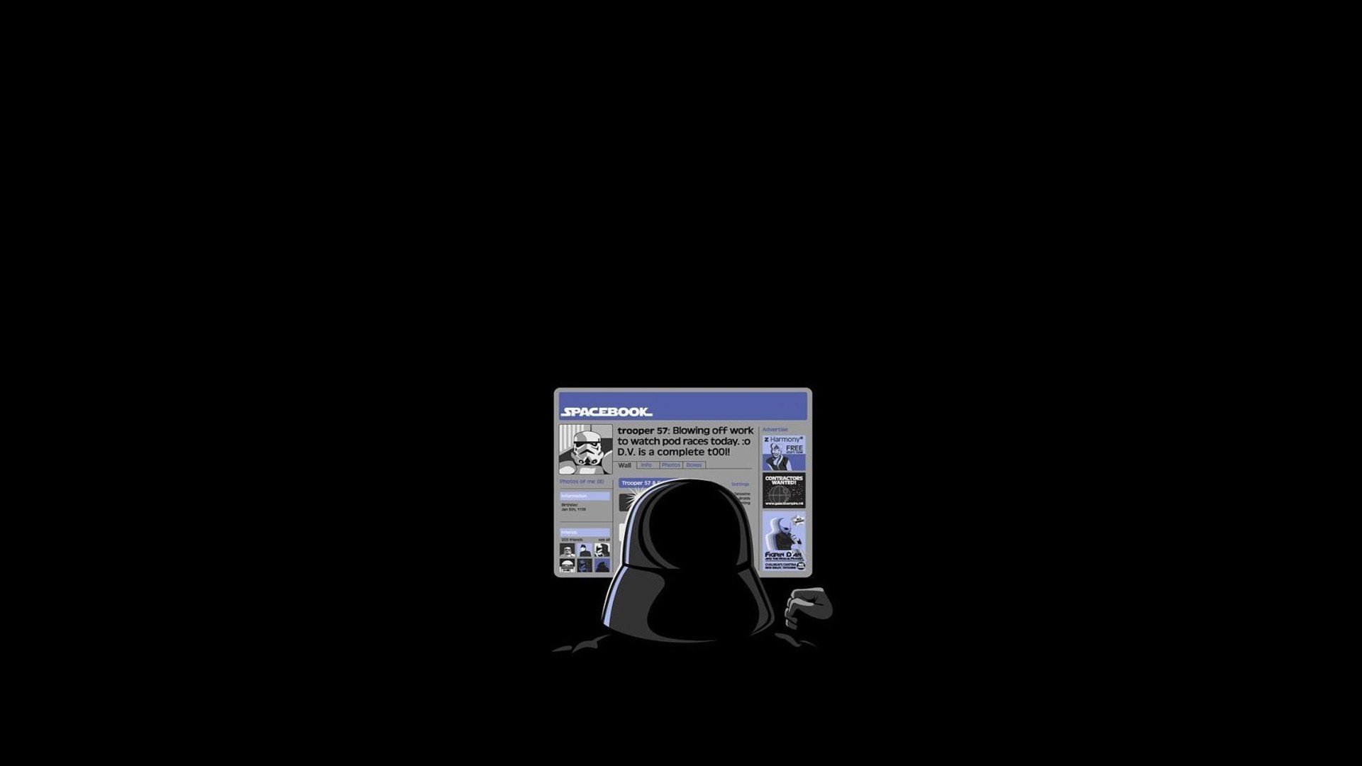 General 1920x1080 Star Wars Darth Vader Facebook humor minimalism simple background Star Wars Humor