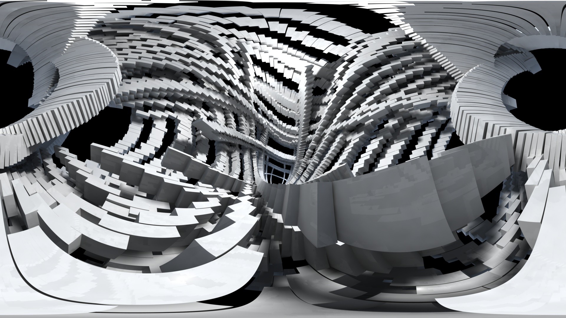 General 1920x1080 digital art CGI 3D Blocks abstract 3D Abstract monochrome