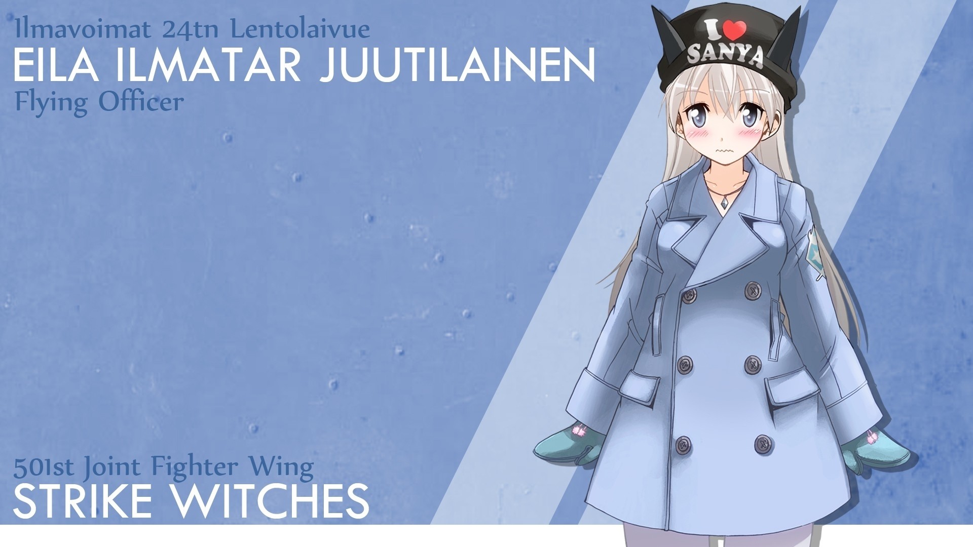 Anime 1920x1080 Strike Witches anime anime girls hat women with hats standing blue eyes