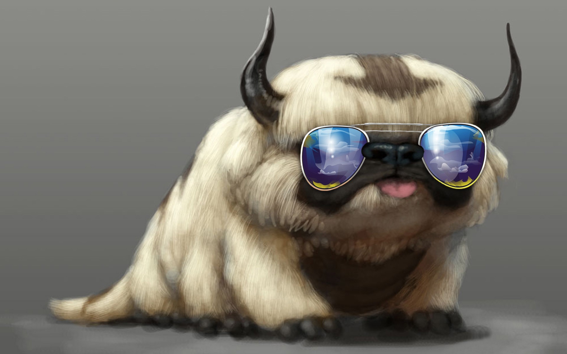 General 1920x1200 Avatar: The Last Airbender Appa glasses simple background horns