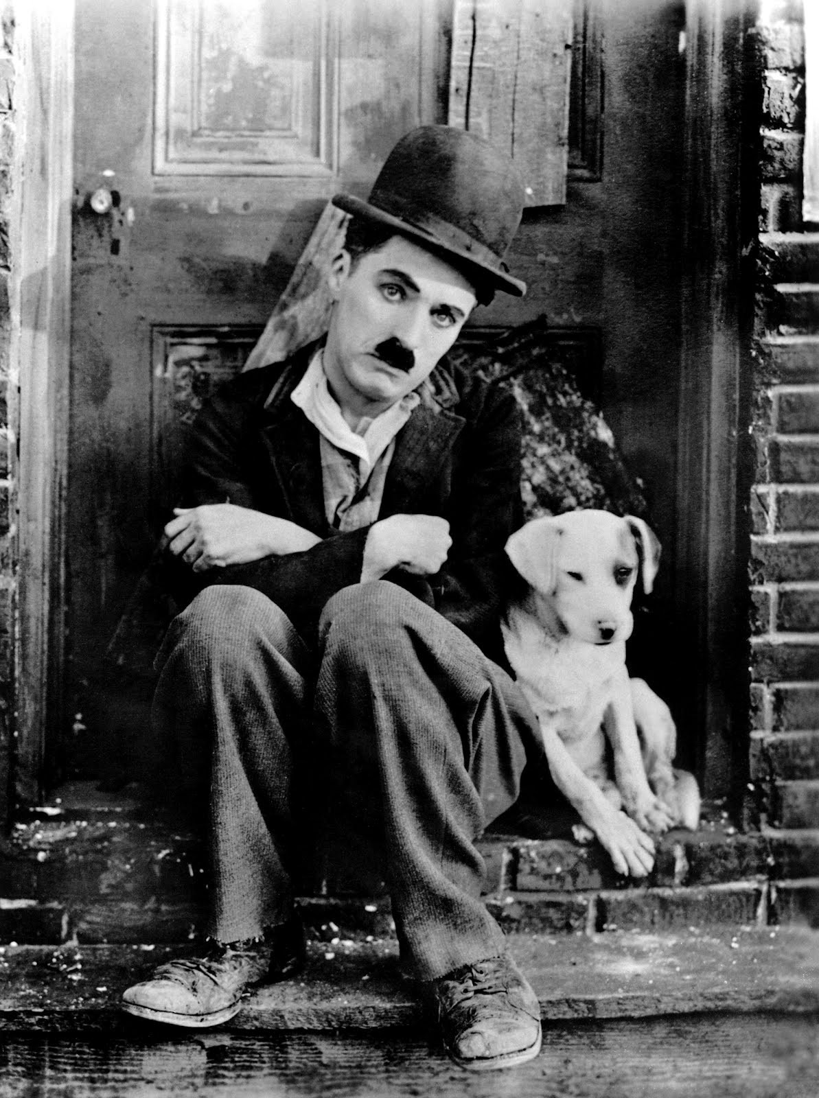 General 1193x1600 Charlie Chaplin The Tramp movies actor vintage sitting dog
