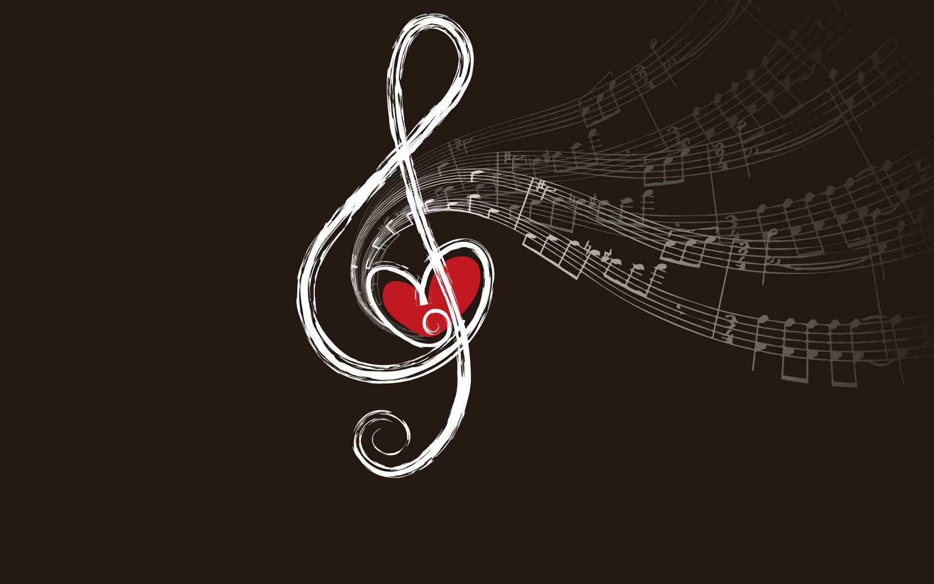 General 1920x1200 musical notes heart simple background treble clef music
