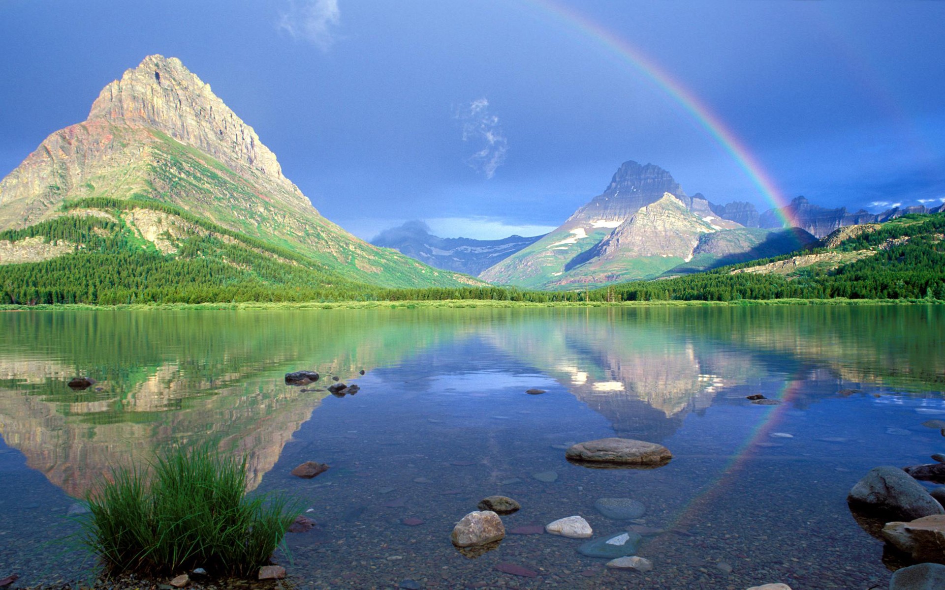 General 1920x1200 rainbows mountains nature reflection Glacier National Park Montana USA Swiftcurrent Lake