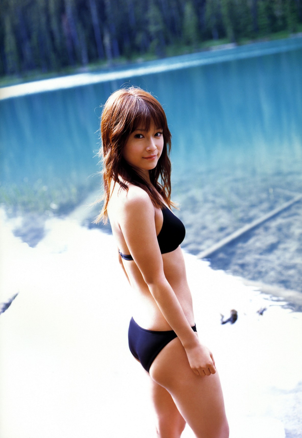 People 1184x1715 Asian Eri Kamei women outdoors women water model high angle