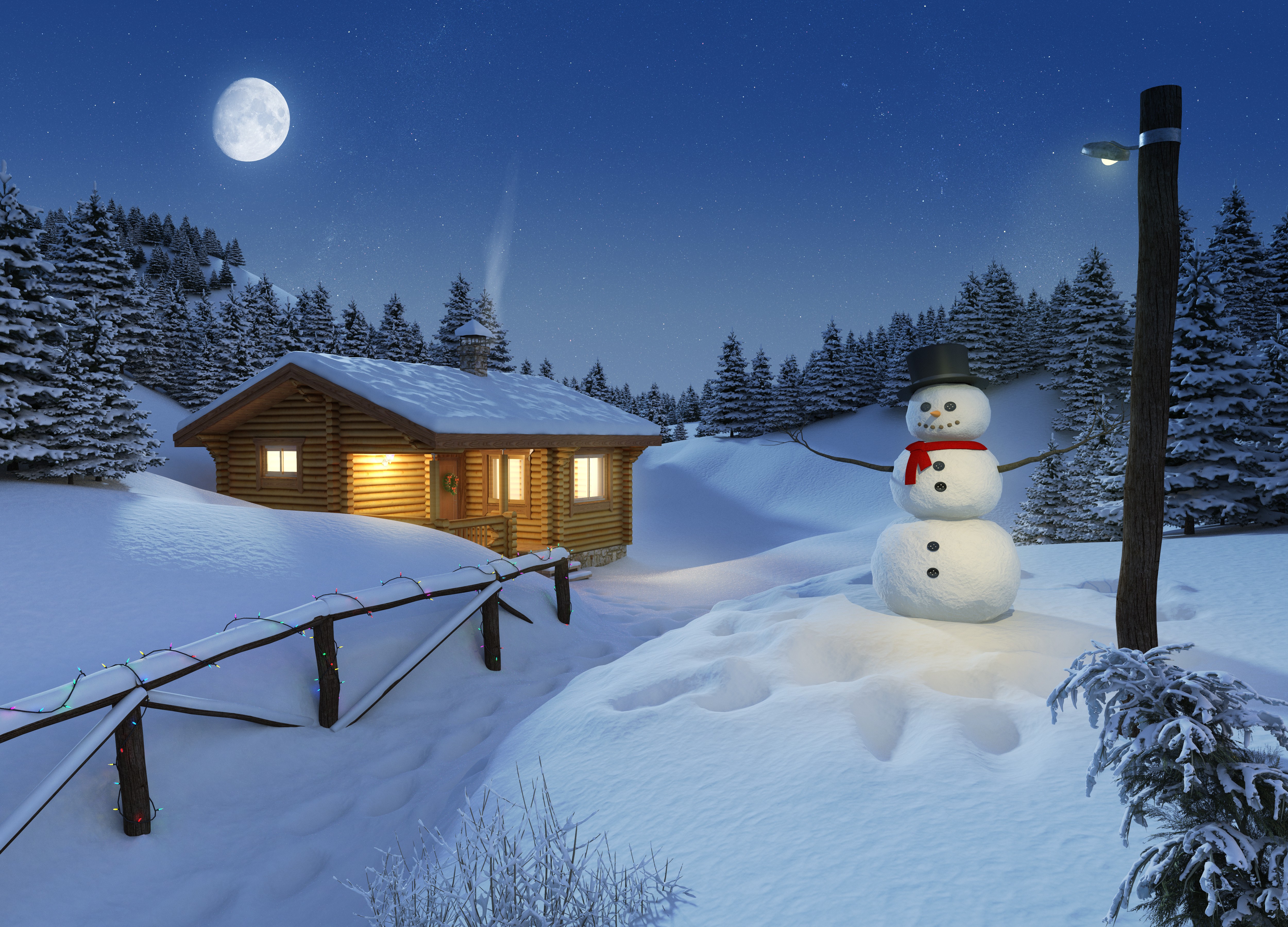General 5000x3600 winter digital art holiday snowman