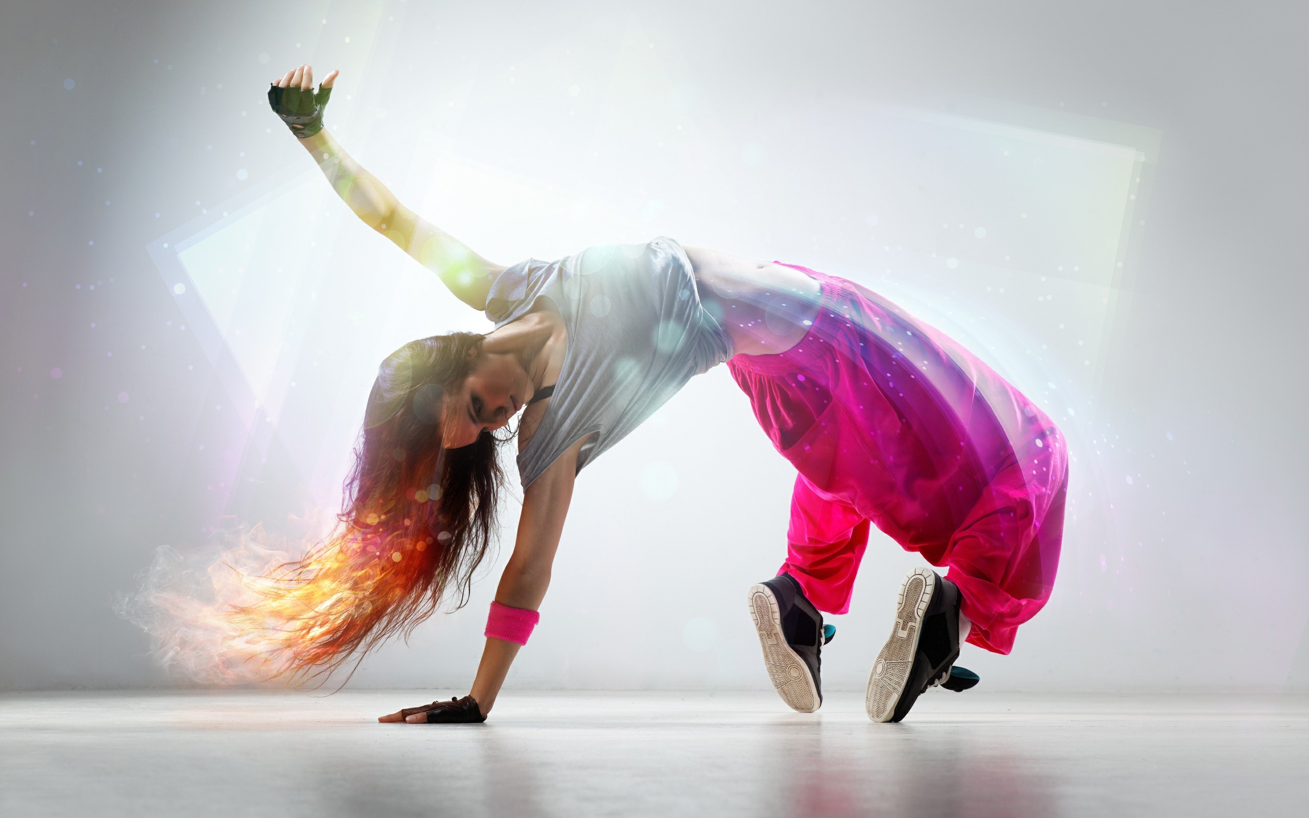 People 2560x1600 dancing women breakdance model long hair simple background
