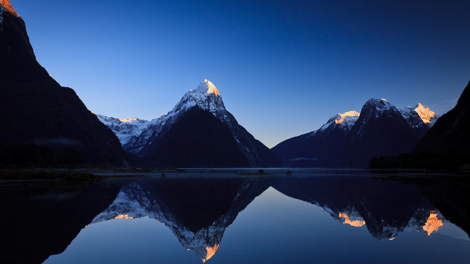 General 1920x1080 mountains Milford Sound New Zealand fjord nature reflection water