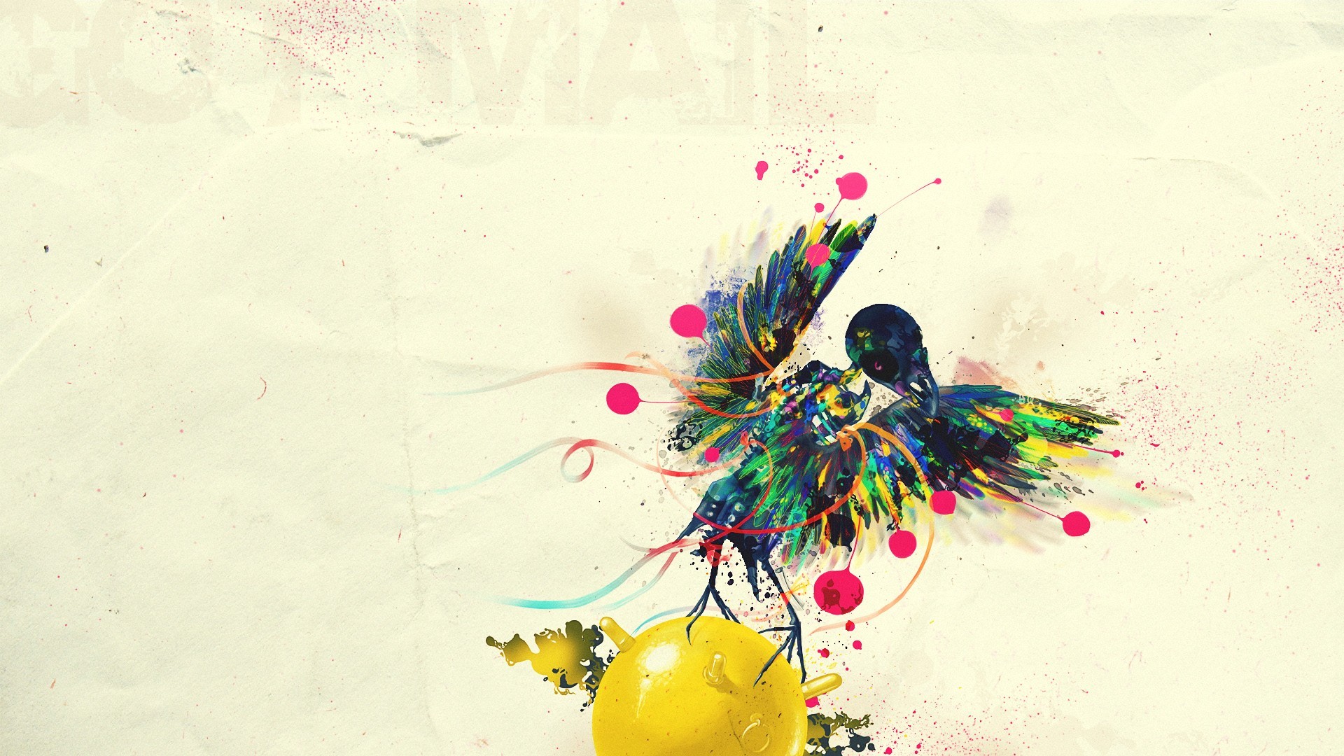 General 1920x1080 graphic design shapes birds animals artwork colorful simple background