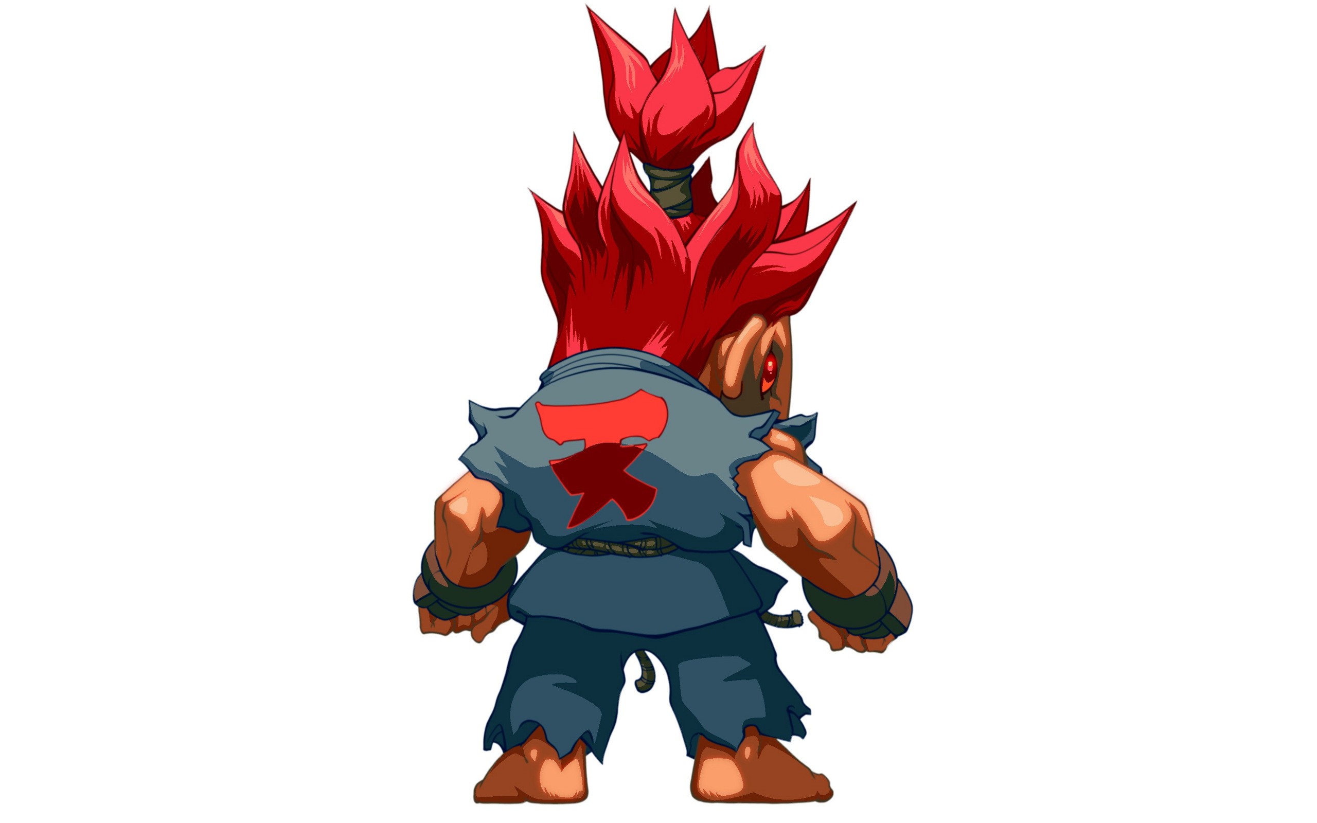 Anime 2560x1600 Akuma anime redhead simple background white background video games Street Fighter video game art video game warriors