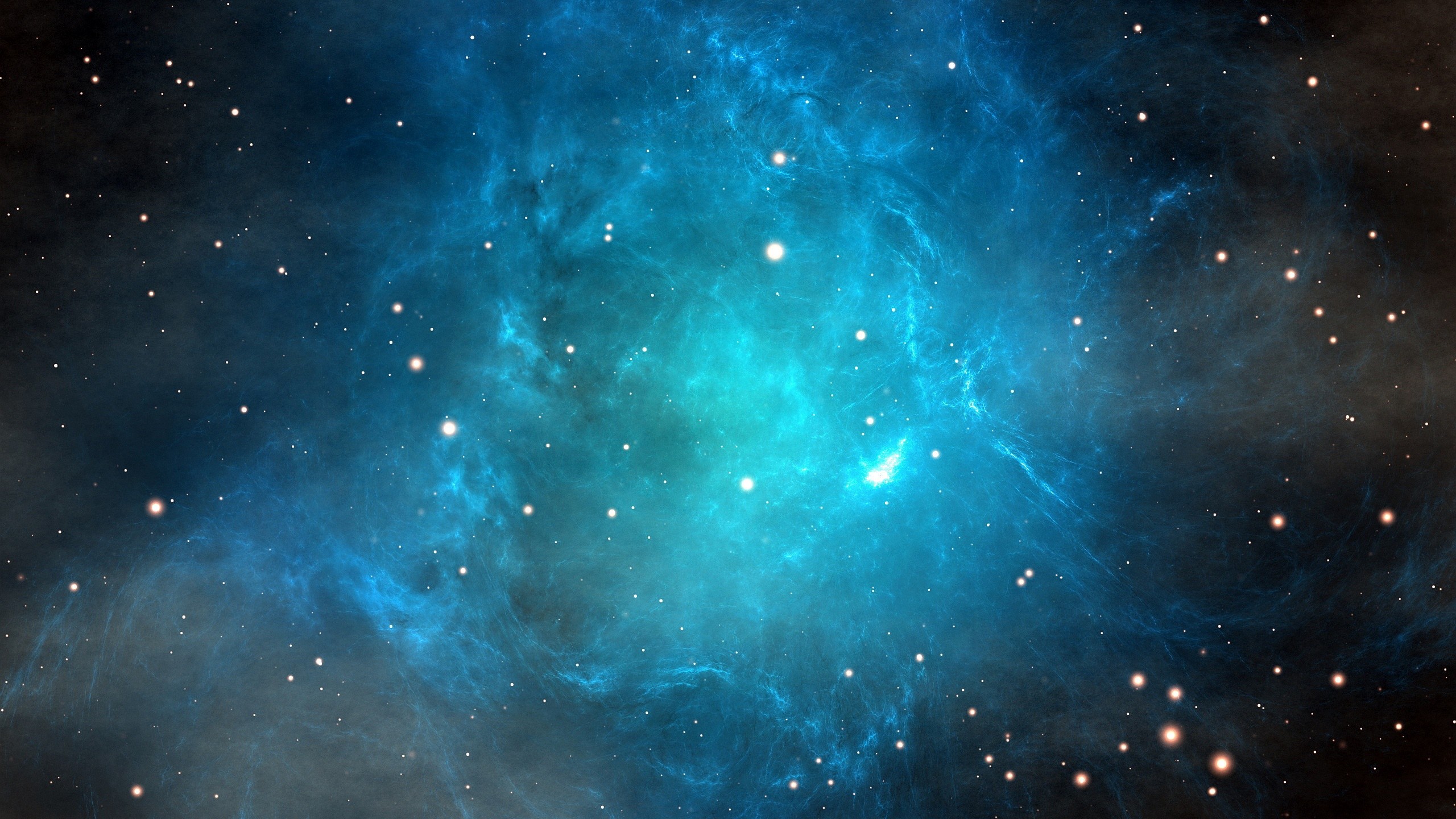 General 2560x1440 space nebula cyan space art stars blue digital art